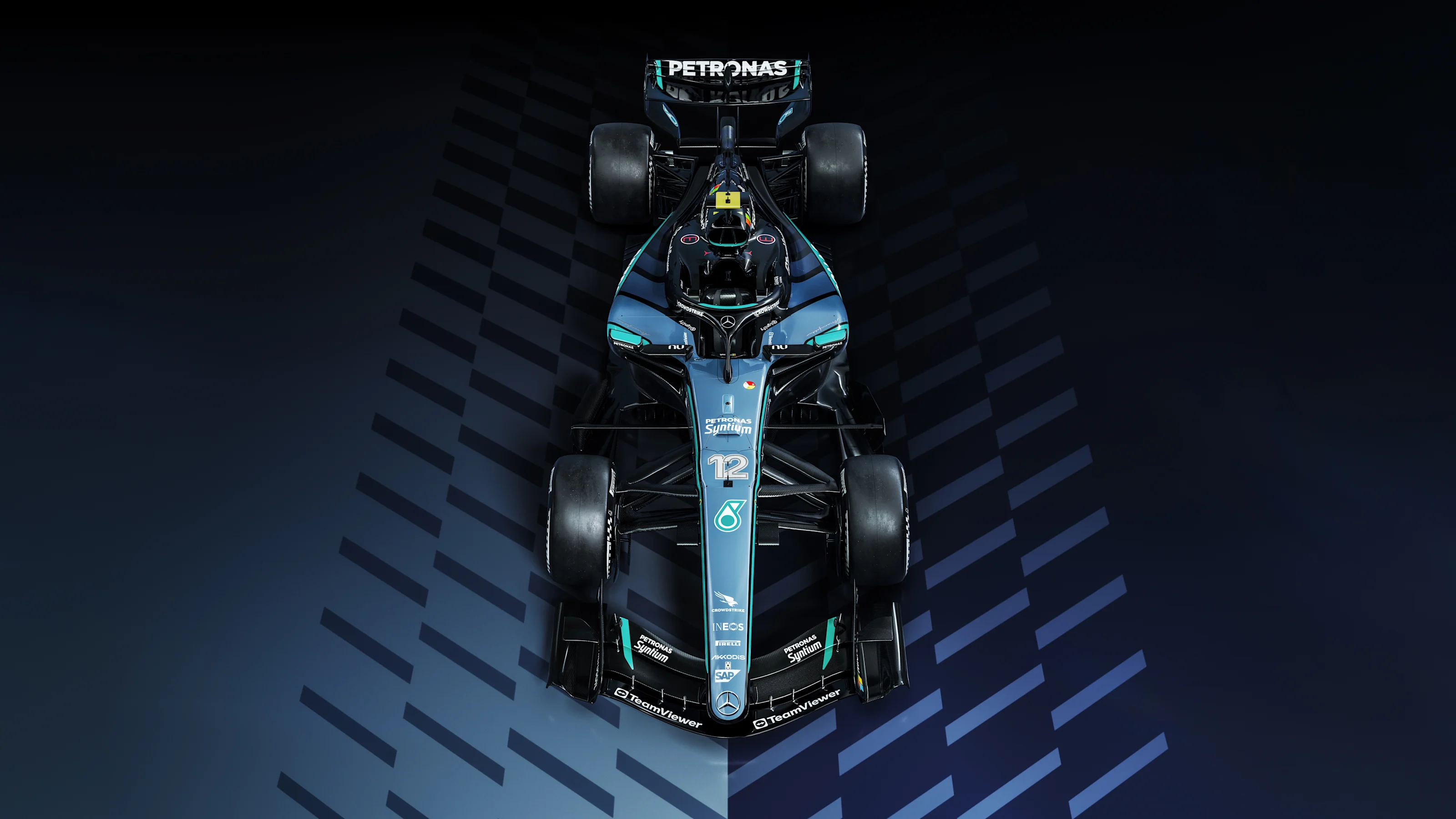 Mercedes-AMG F1 W17 E PERFORMANCE Rennwagen in einer speziellen MANUFAKTUR-Lackierung für den