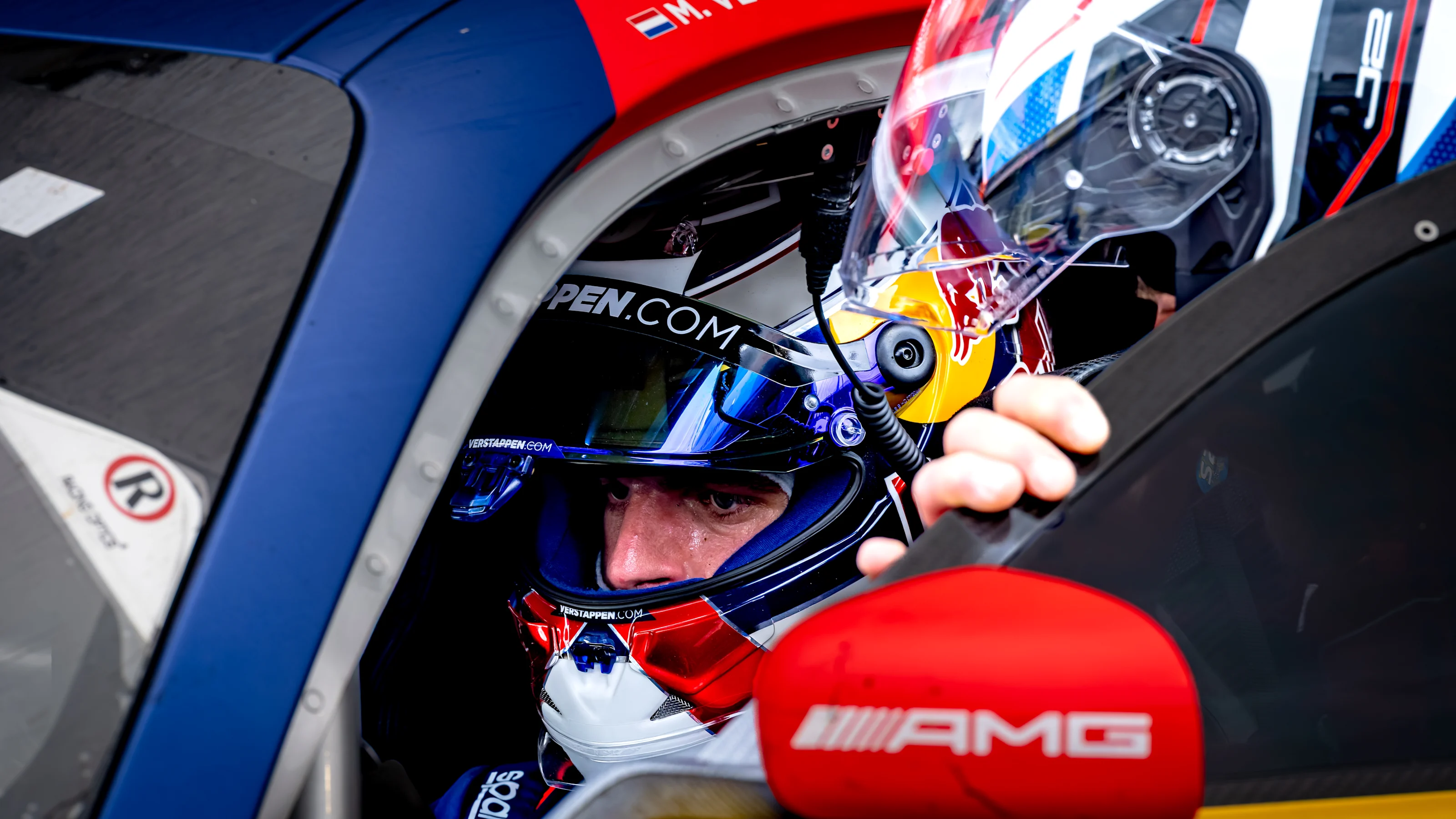 Max Verstappen's pit stop during the ADAC RAVENOL 24h Nurburgring in Nurburg, Germany, on May