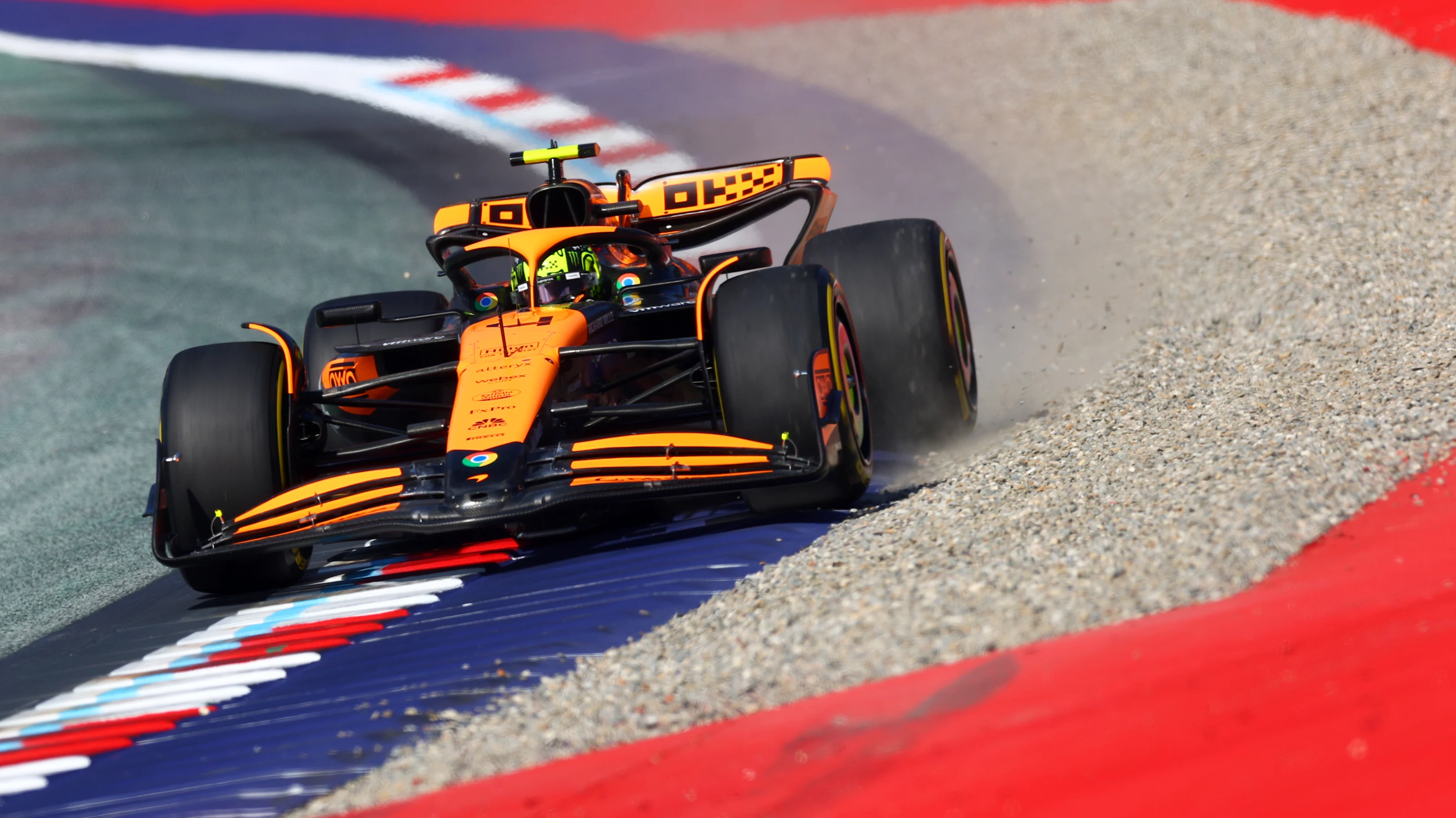 SPIELBERG, AUSTRIA - JUNE 28: Lando Norris of Great Britain driving the (4) McLaren MCL38 Mercedes