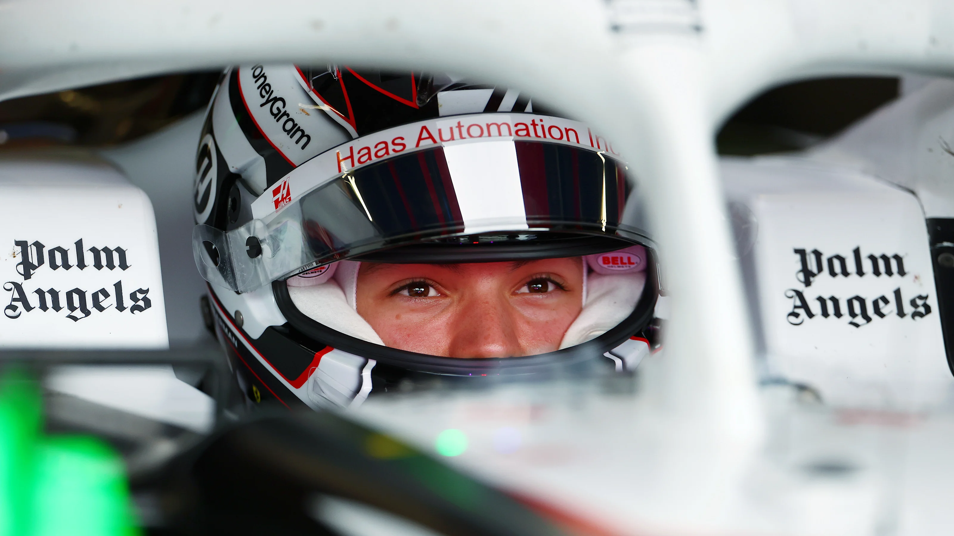 NORTHAMPTON, ENGLAND - JULY 05: Oliver Bearman of Great Britain and Haas F1 prepares to drive in