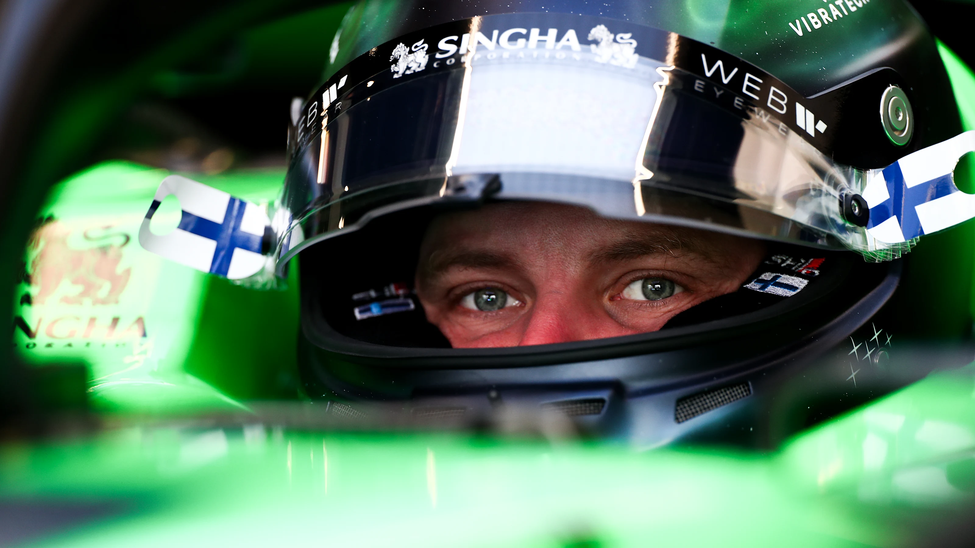 NORTHAMPTON, ENGLAND - JULY 06: Valterri Bottas of Stake F1 Kick Sauber and Finland during practice