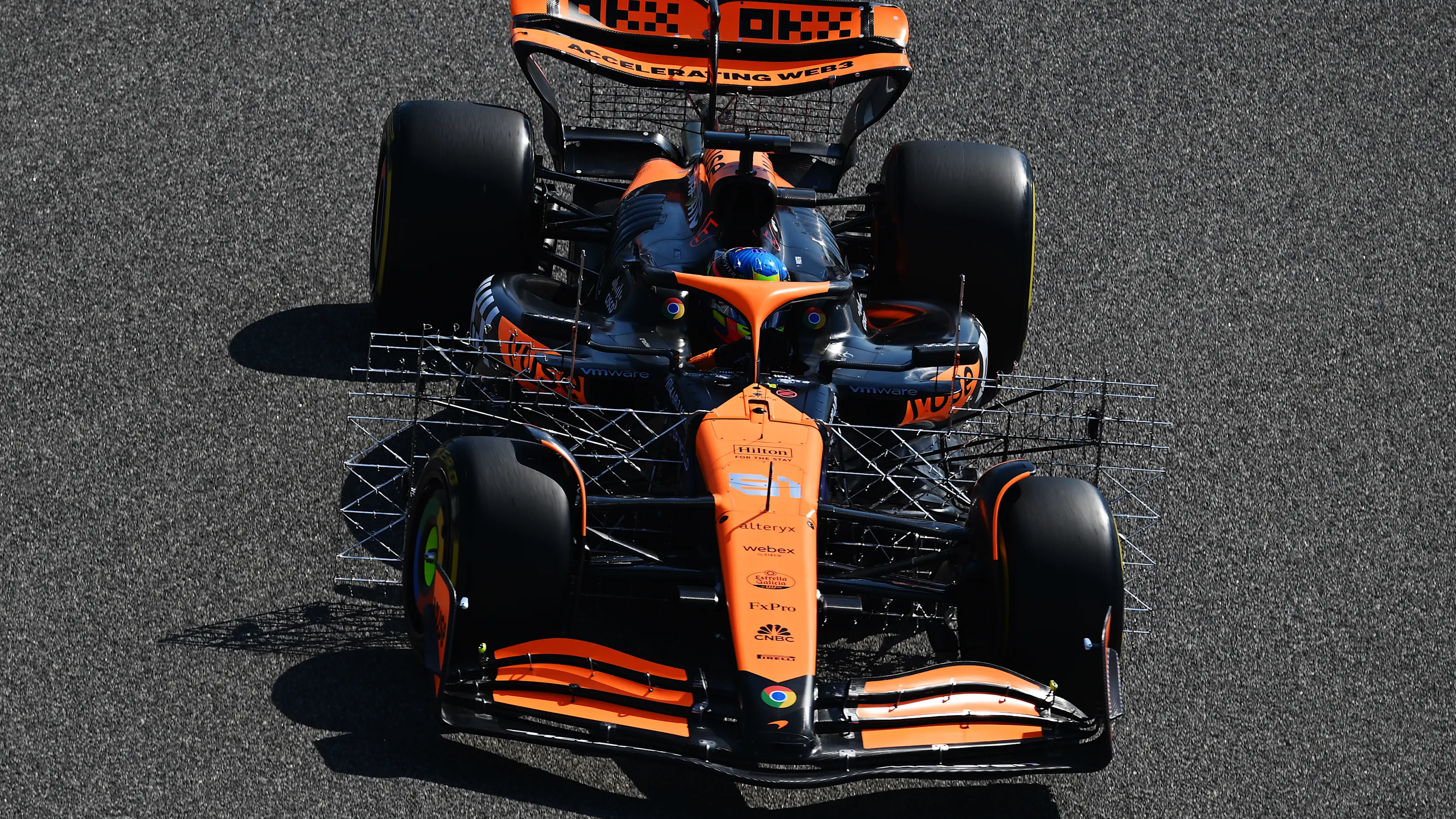 BAHRAIN, BAHRAIN - FEBRUARY 21: Oscar Piastri of Australia driving the (81) McLaren MCL38 Mercedes