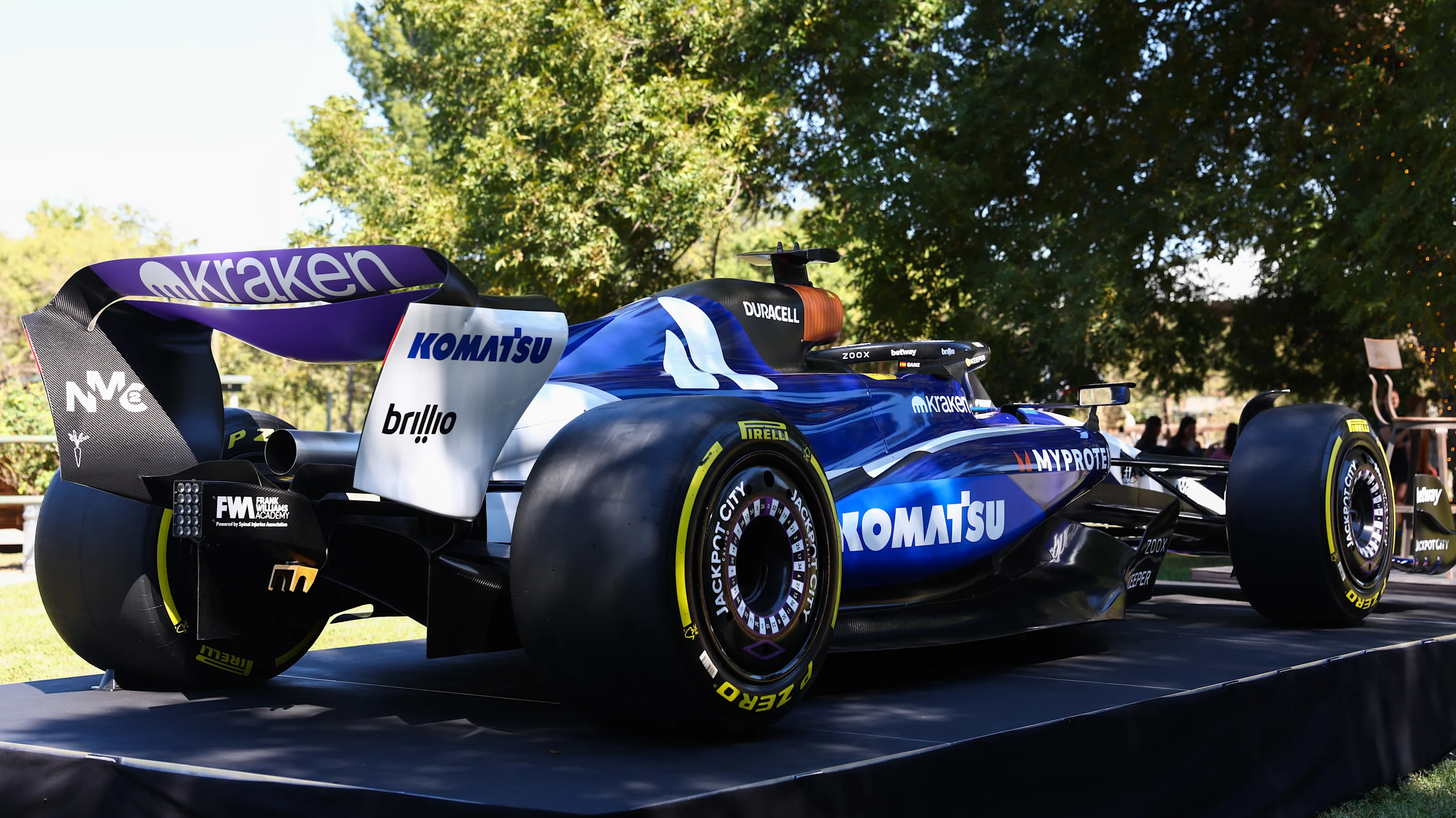 AUSTIN, TEXAS - OCTOBER 15: The Williams FW47 Mercedes on display during the Atlassian Williams