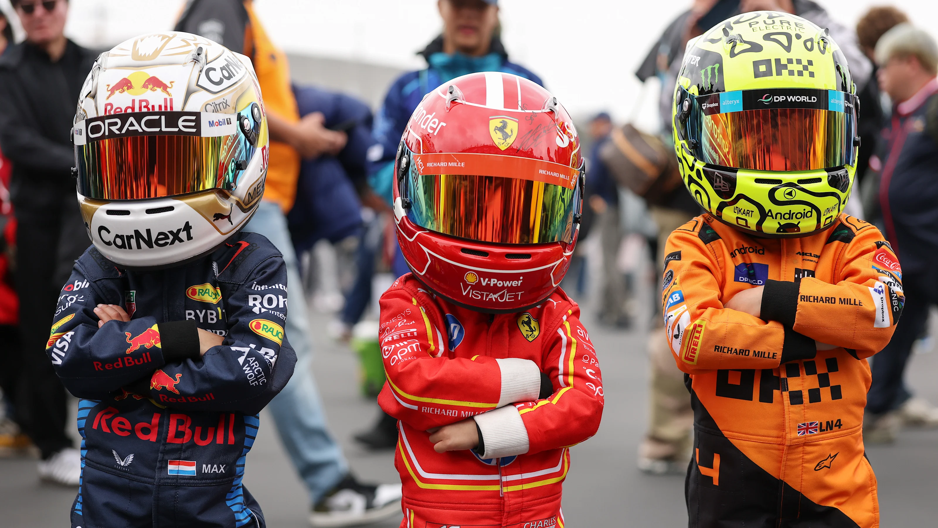SUZUKA, JAPAN - APRIL 06: Young fans of Max Verstappen of the Netherlands and Oracle Red Bull