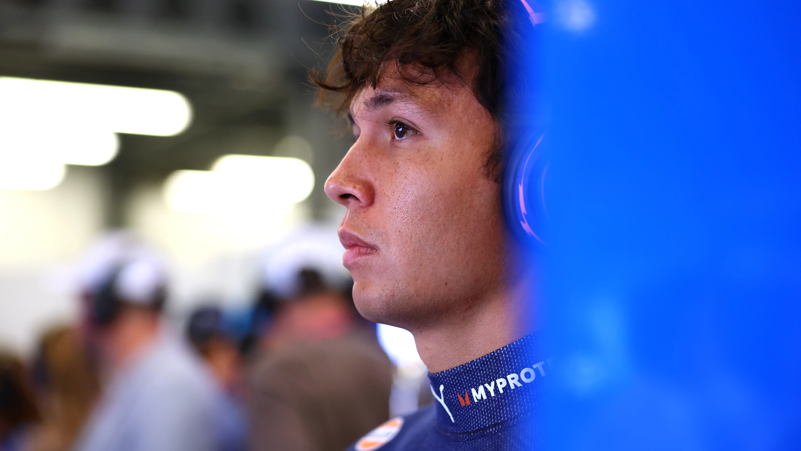 BAKU, AZERBAIJAN - SEPTEMBER 20: Alexander Albon of Thailand and Williams looks on in the garage