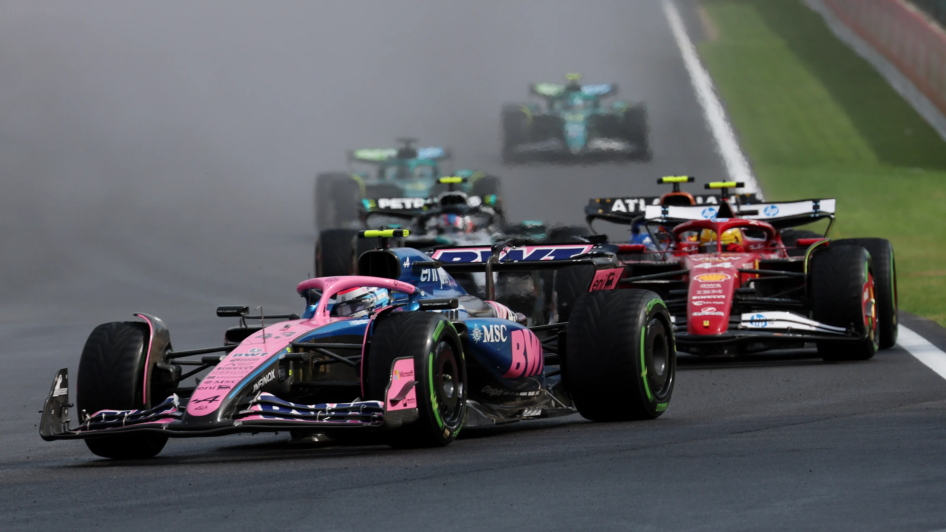 SPA, BELGIUM - JULY 27: Franco Colapinto of Argentina driving the (43) Alpine F1 A525 Renault leads