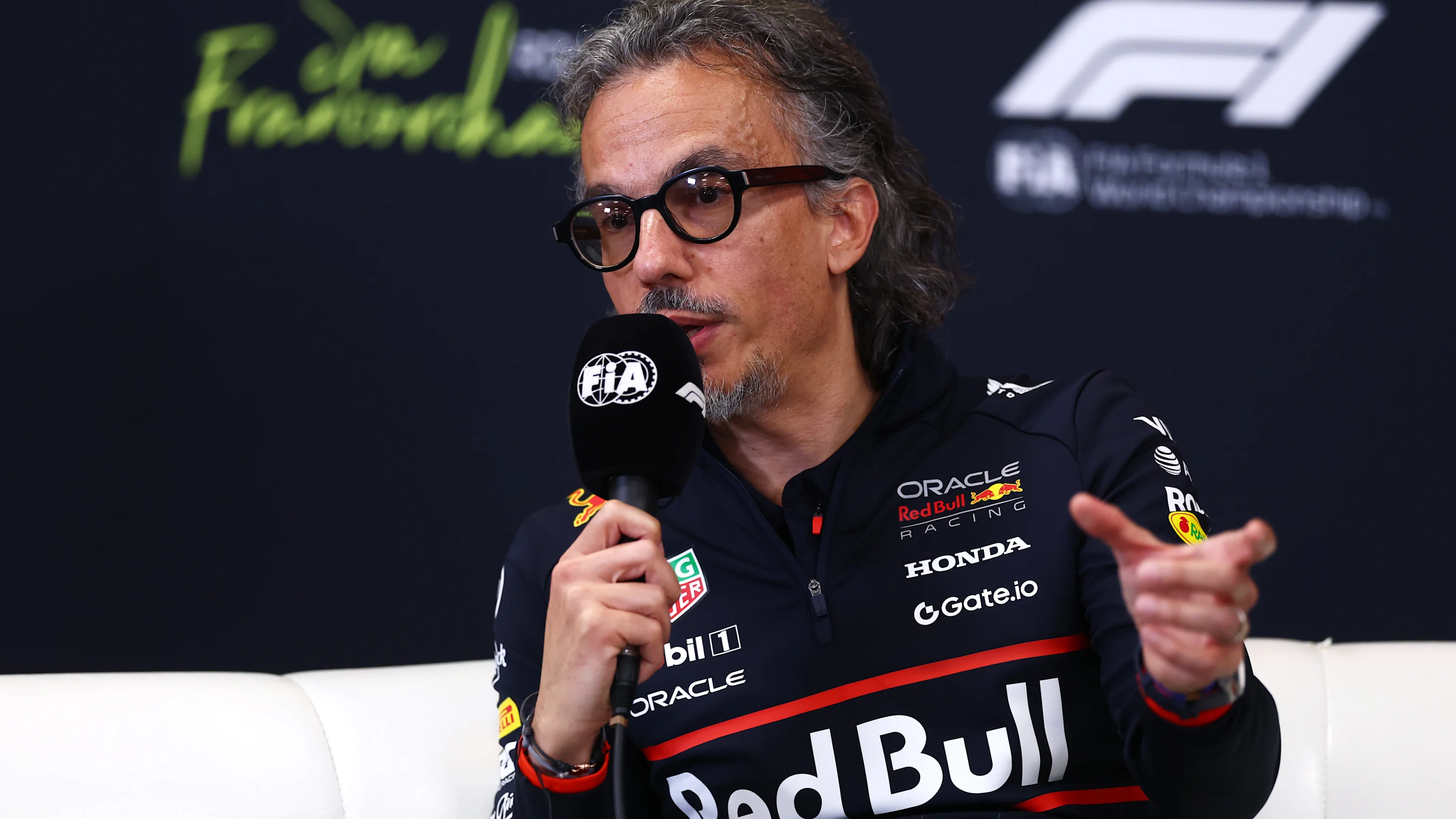 SPA, BELGIUM - JULY 25: Laurent Mekies, Team Principal of Oracle Red Bull Racing speaks in the Team