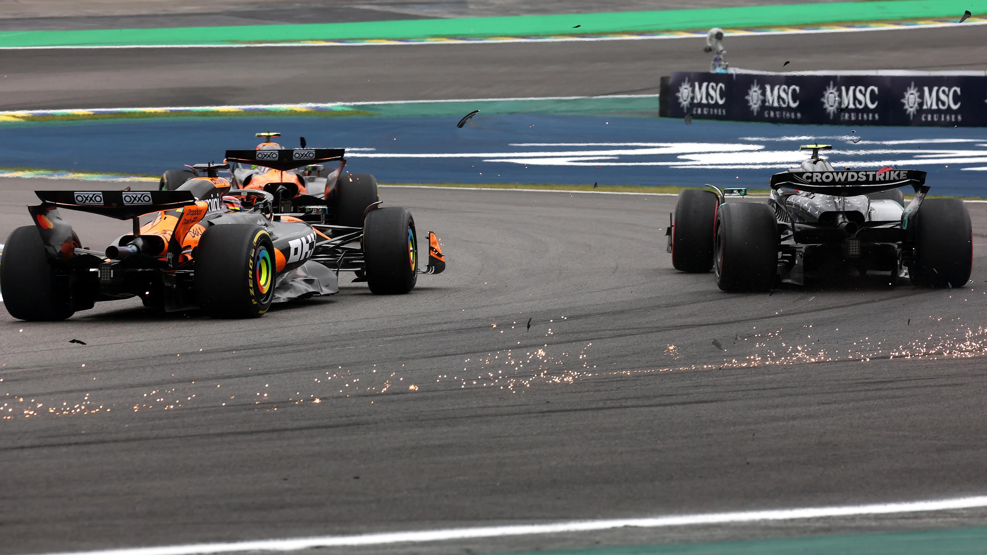 SAO PAULO, BRAZIL - NOVEMBER 09: Lando Norris of Great Britain driving the (4) McLaren MCL39