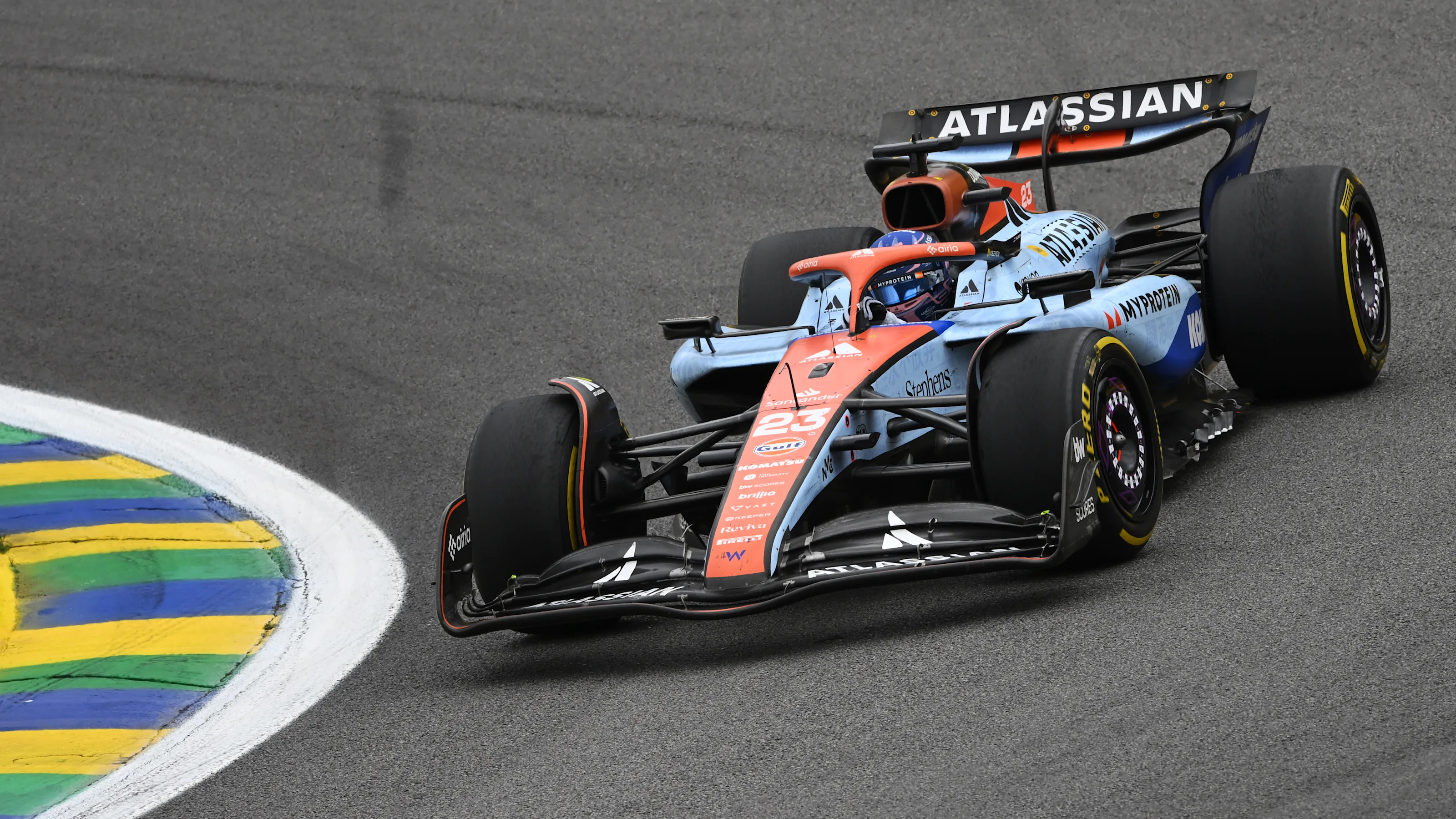 SAO PAULO, BRAZIL - NOVEMBER 09: Alexander Albon of Thailand driving the (23) Williams FW47