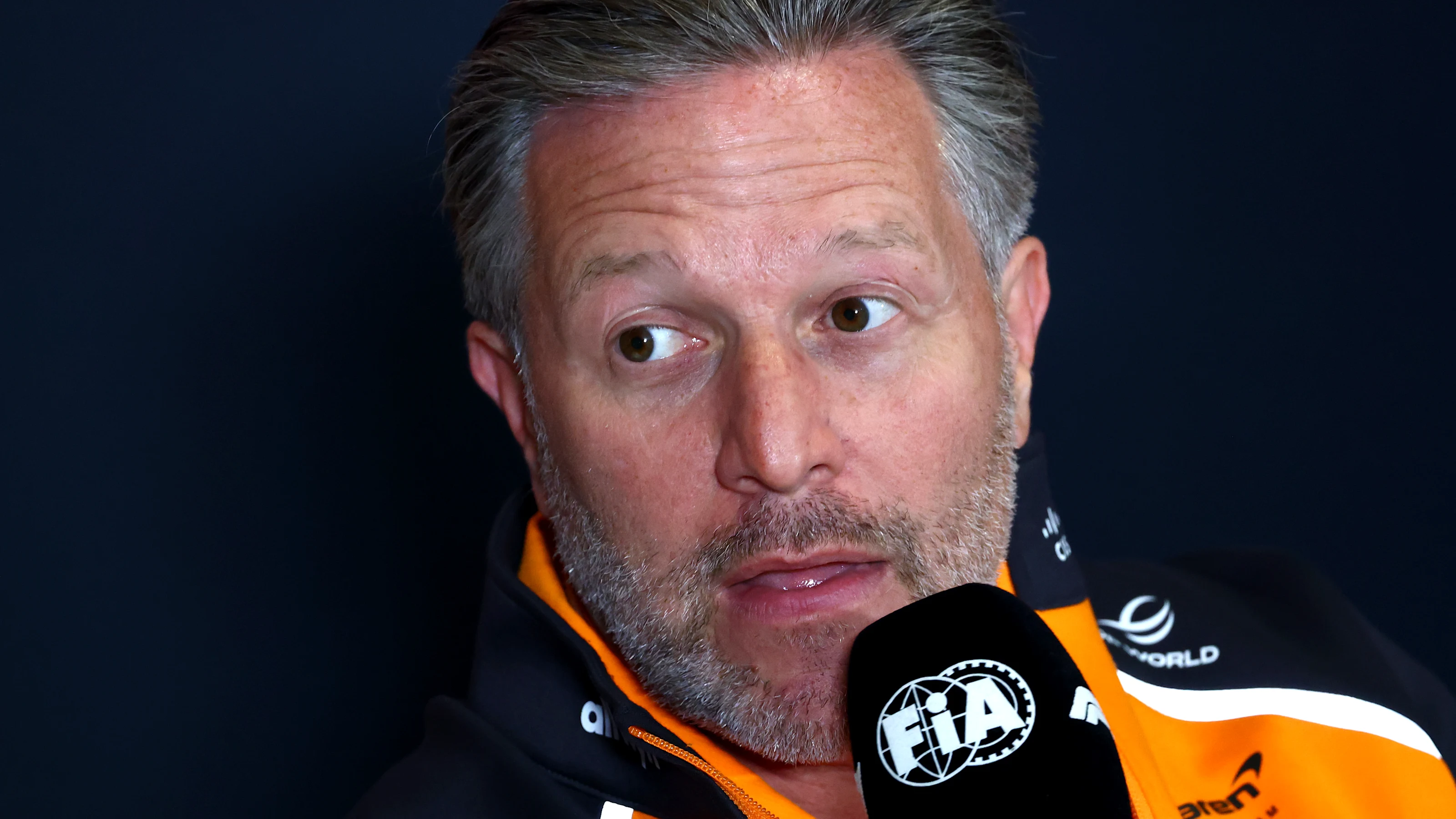 NORTHAMPTON, ENGLAND - JULY 04: Zak Brown, Chief Executive Officer of McLaren in the Team