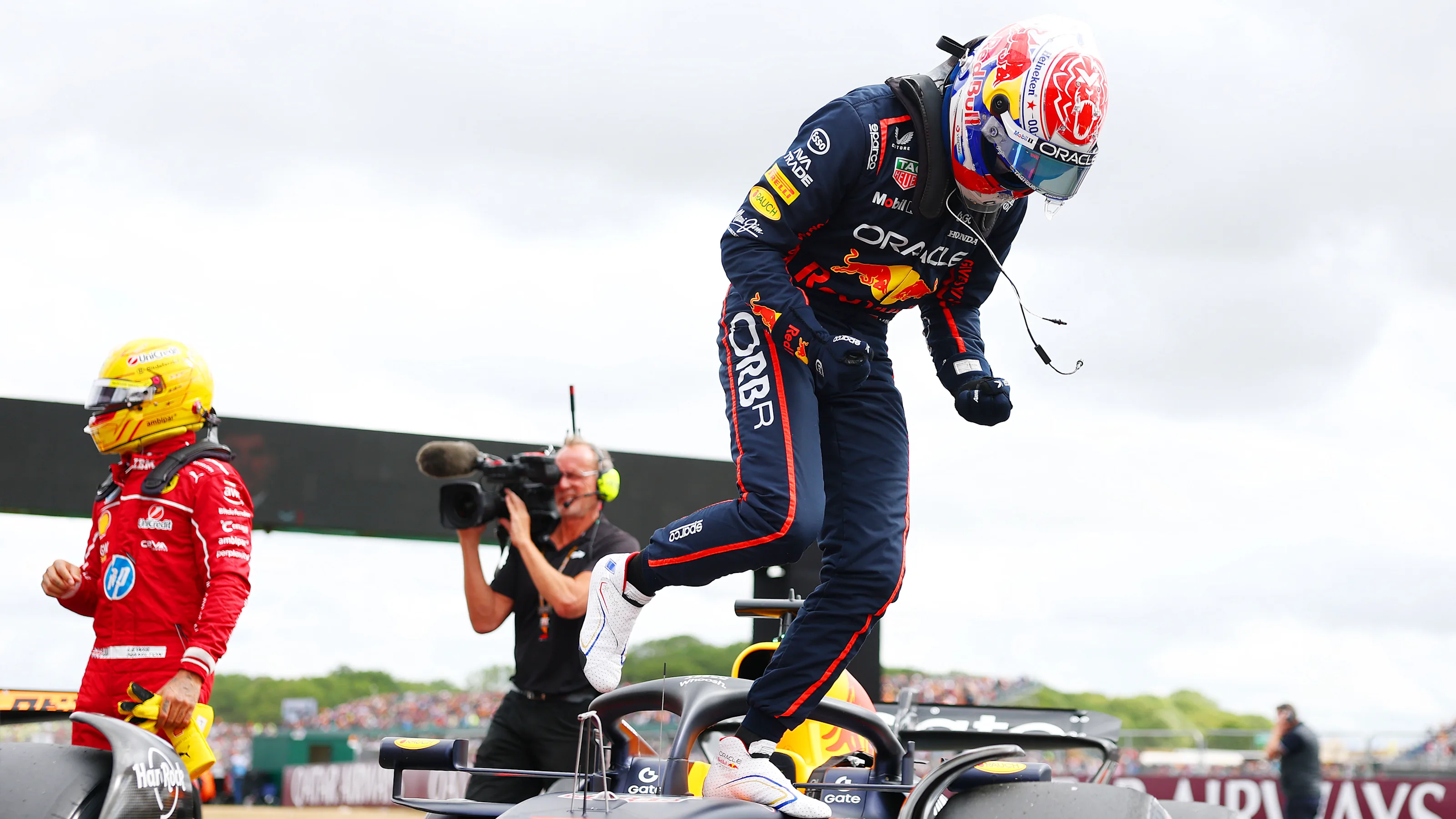 NORTHAMPTON, ENGLAND - JULY 05: Pole position qualifier Max Verstappen of the Netherlands and