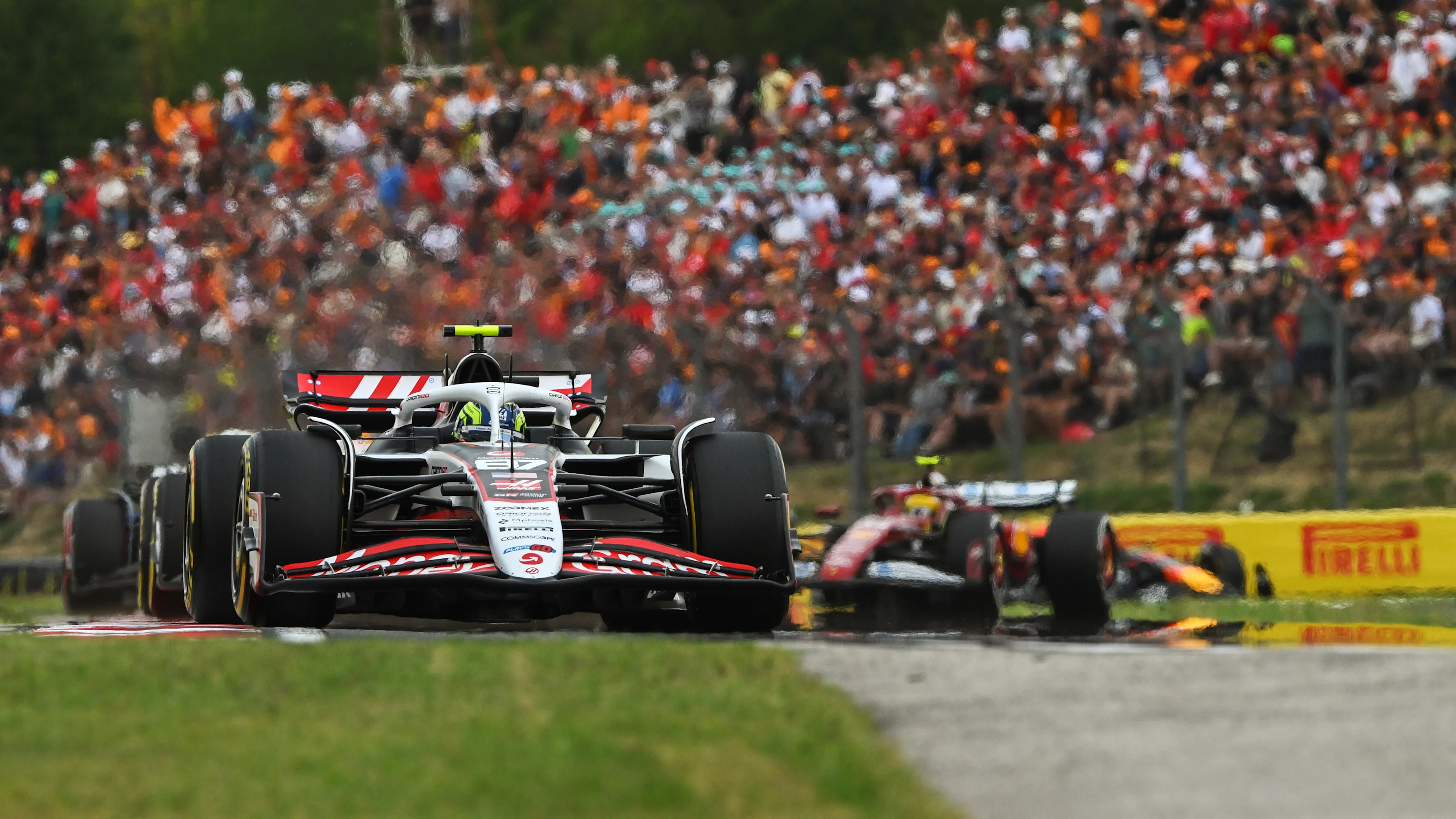 BUDAPEST, HUNGARY - AUGUST 03: Oliver Bearman of Great Britain driving the (87) Haas F1 VF-25