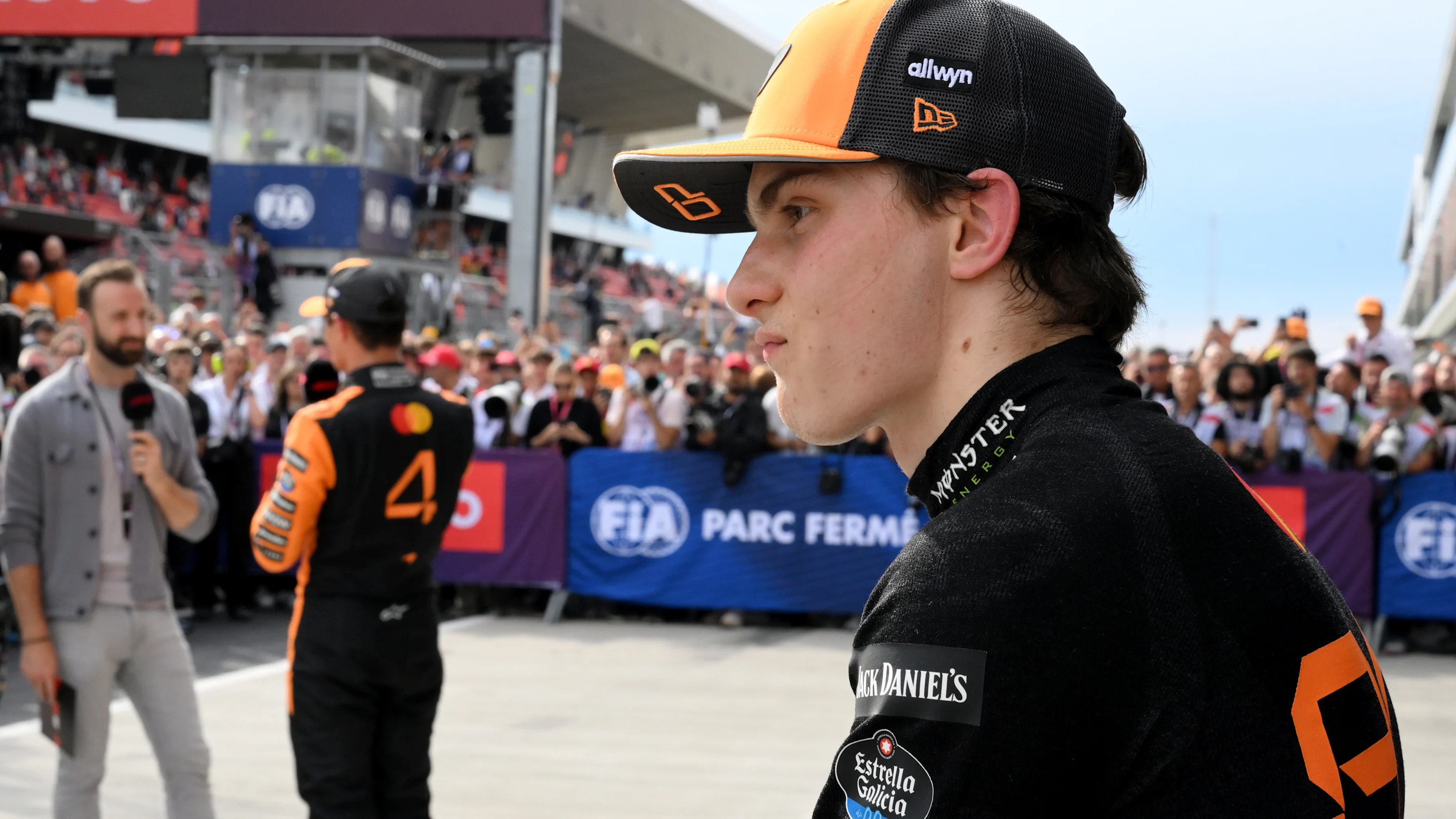 BUDAPEST, HUNGARY - AUGUST 03: Second placed Oscar Piastri of Australia and McLaren looks on in
