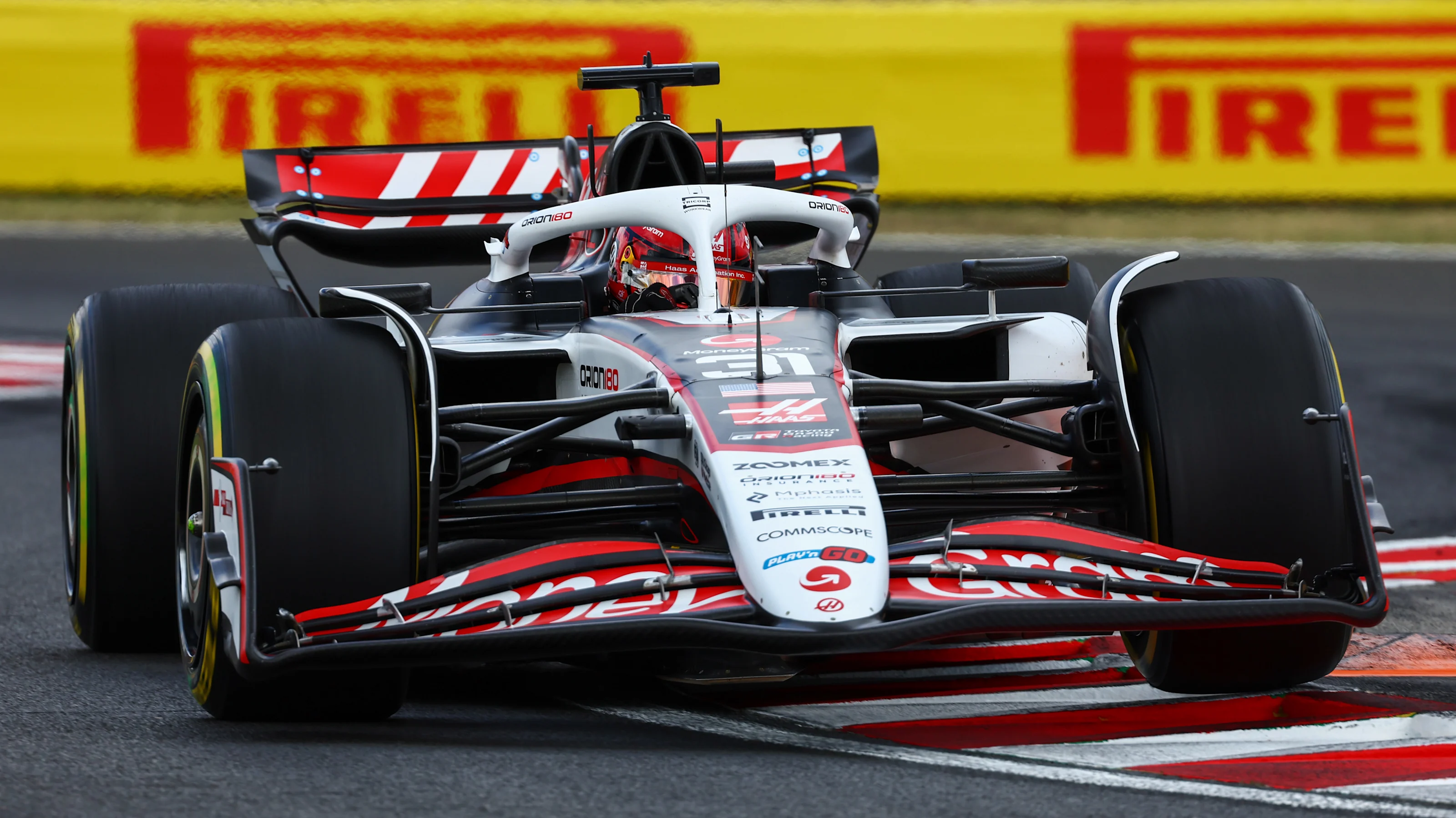 BUDAPEST, HUNGARY - AUGUST 01: Esteban Ocon of France driving the (31) Haas F1 VF-25 Ferrari on