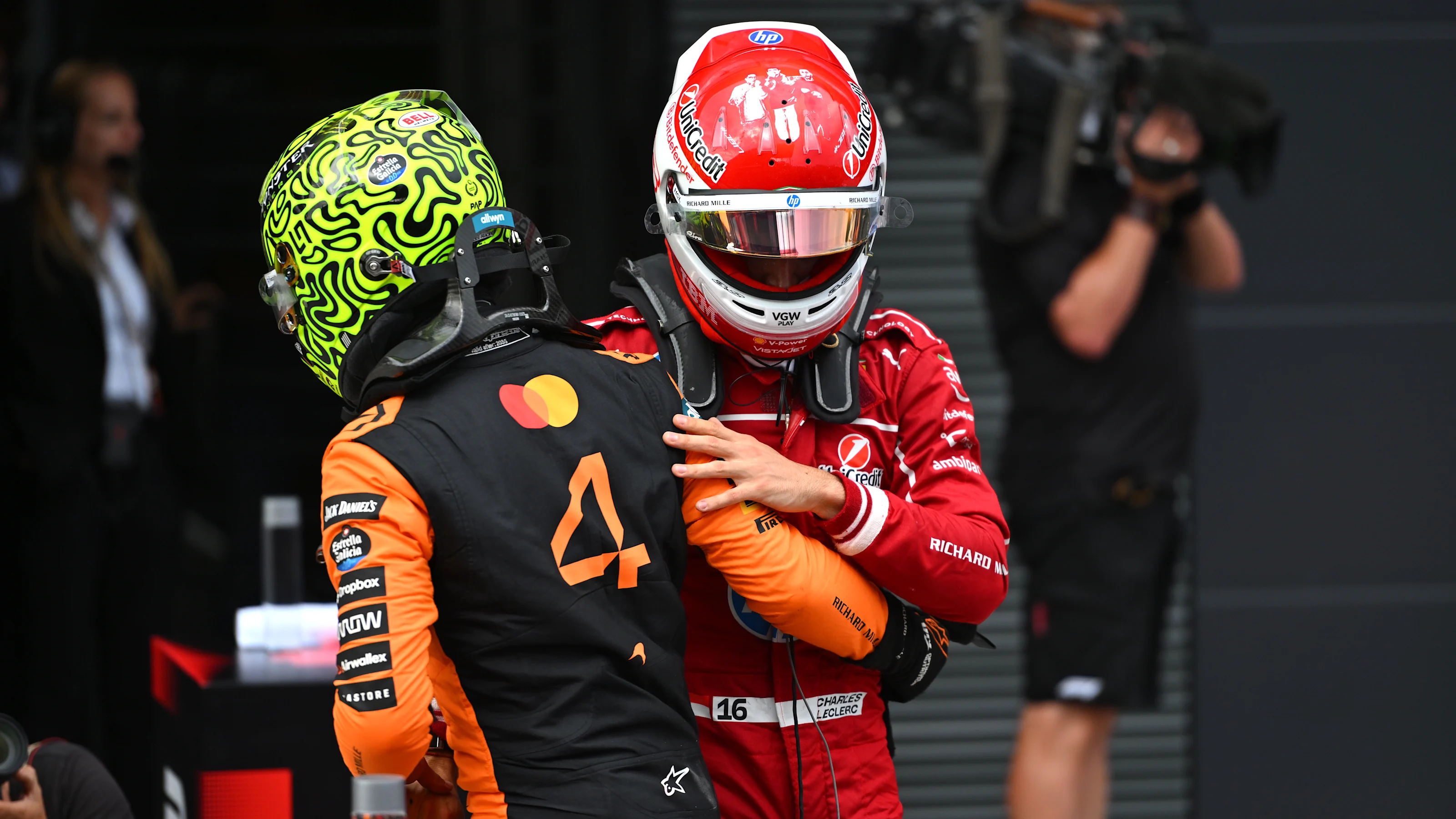 BUDAPEST, HUNGARY - AUGUST 02: Pole position qualifier Charles Leclerc of Monaco and Scuderia