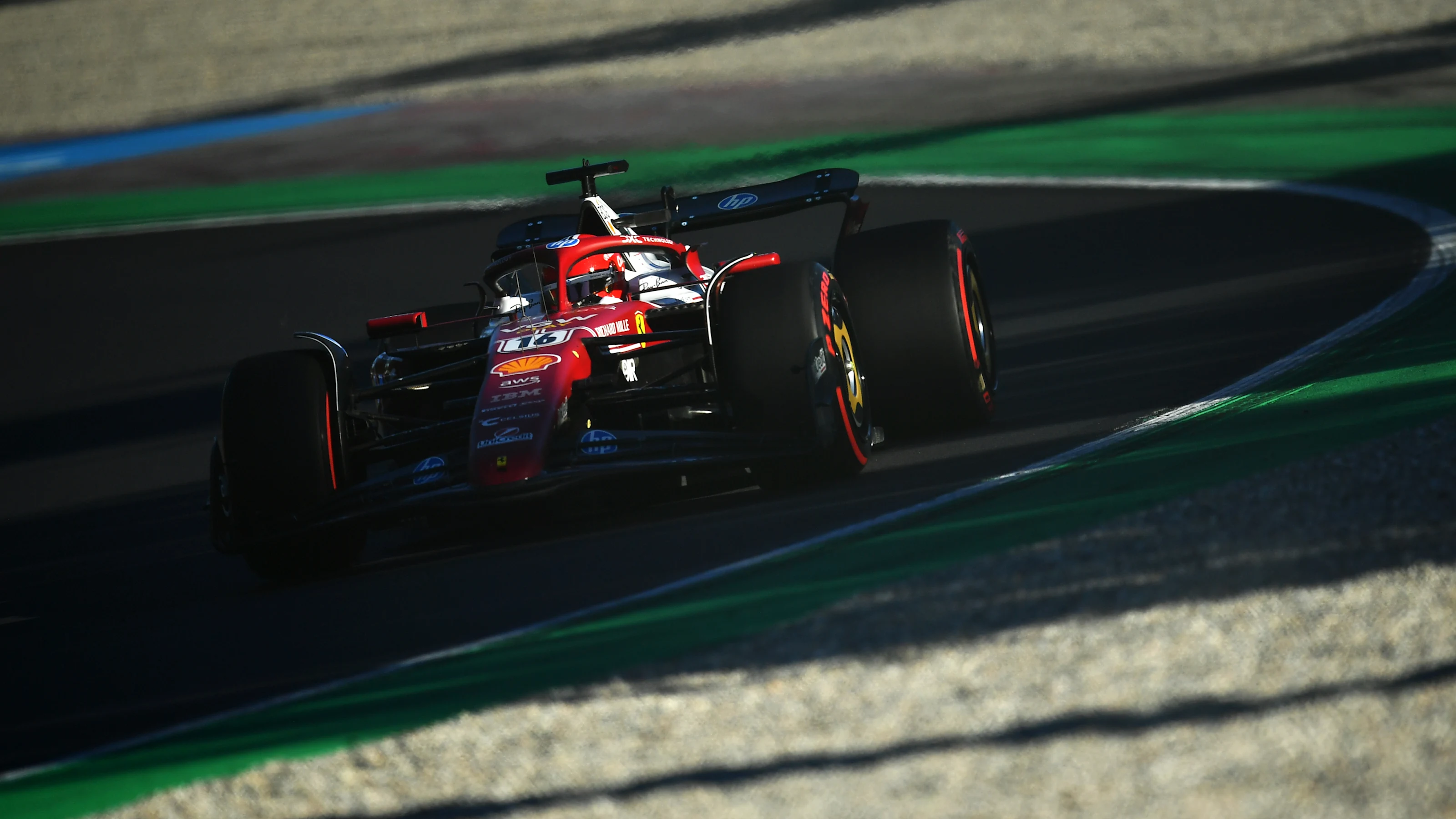 MONZA, ITALY - SEPTEMBER 05: Charles Leclerc of Monaco driving the (16) Scuderia Ferrari SF-25 on