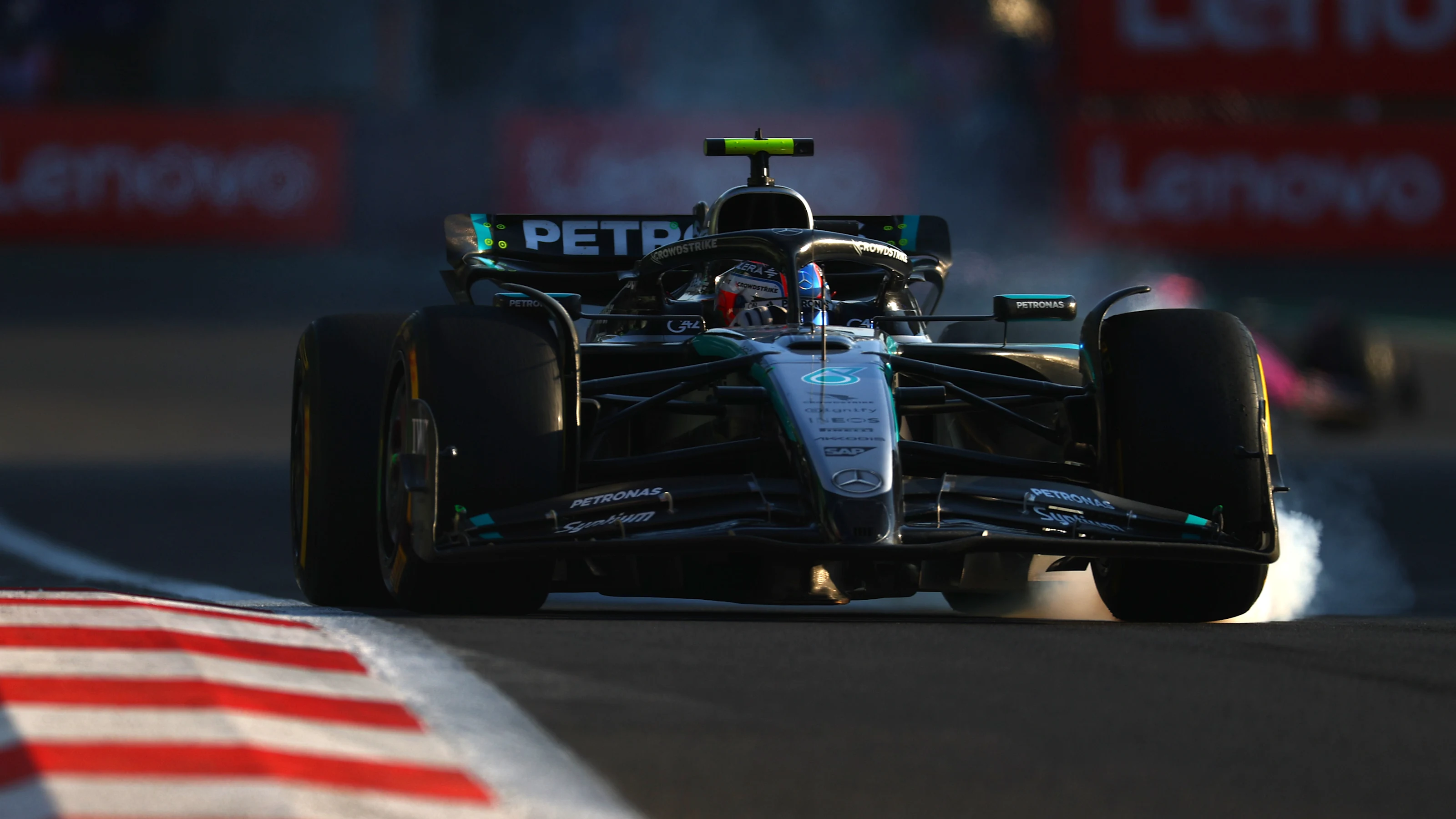 MEXICO CITY, MEXICO - OCTOBER 24: Andrea Kimi Antonelli of Italy driving the (12) Mercedes AMG