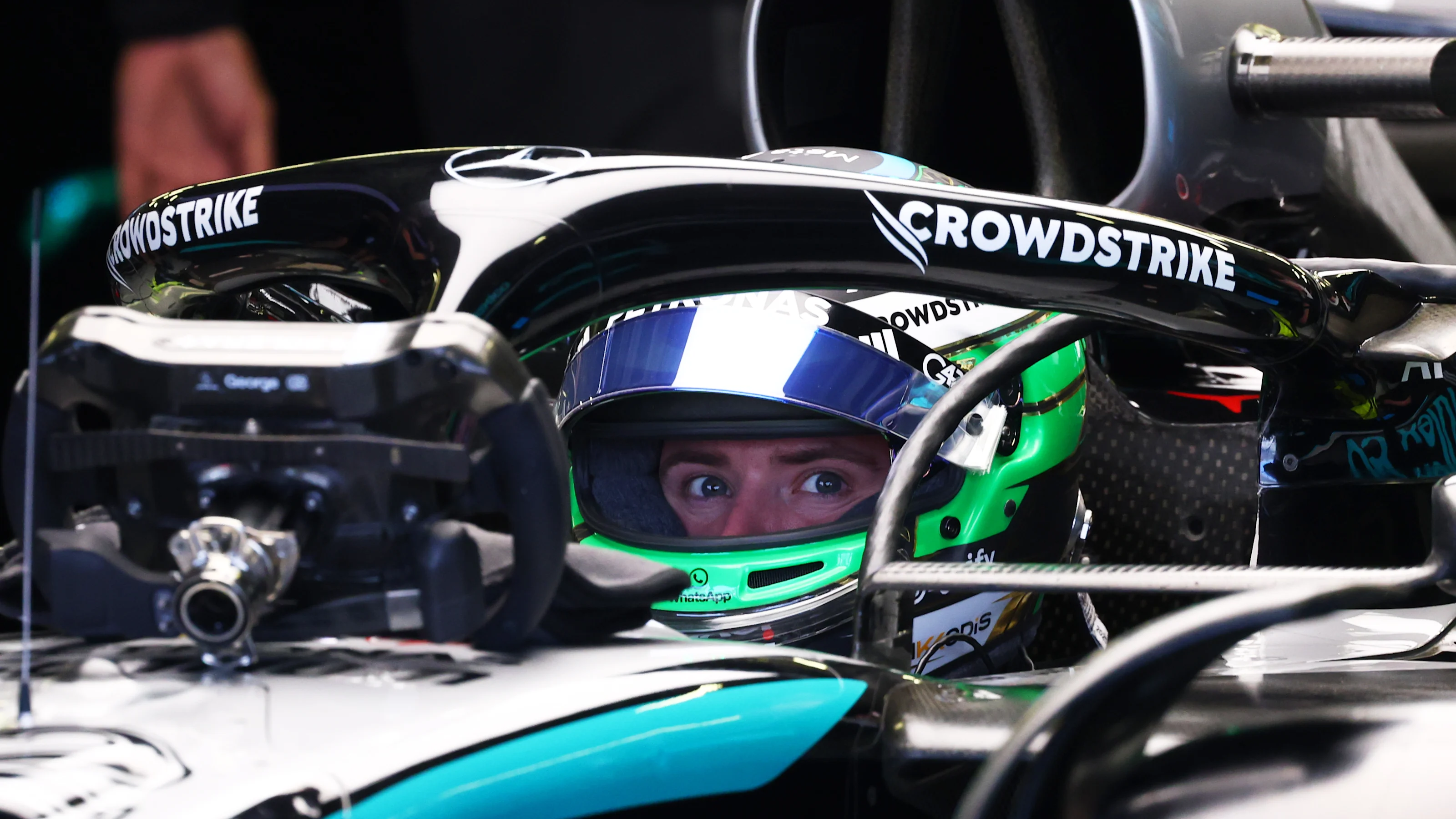 MEXICO CITY, MEXICO - OCTOBER 23: Frederik Vesti of Denmark and Mercedes AMG Petronas F1 Team has a
