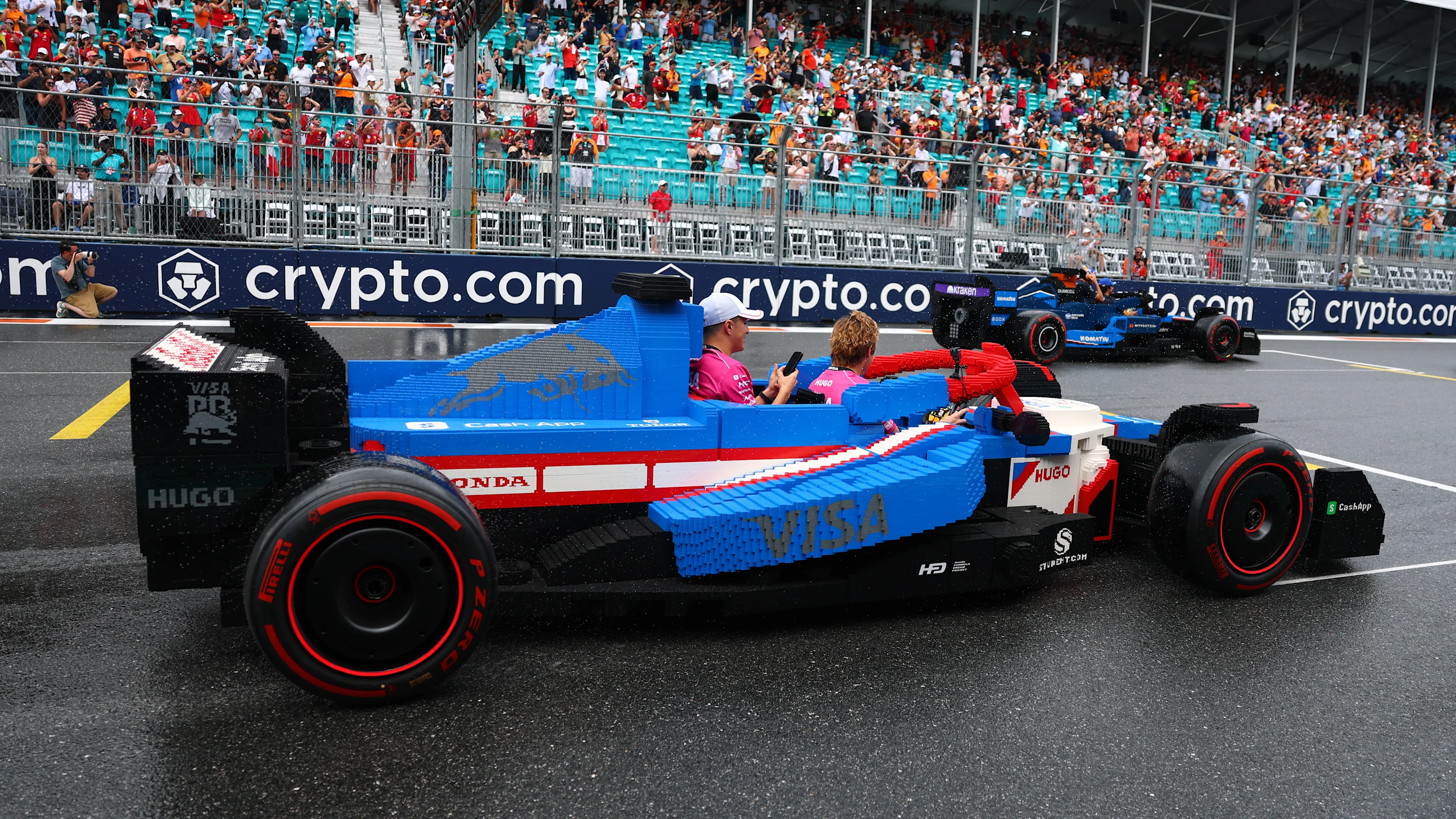 MIAMI, FLORIDA - MAY 04: Liam Lawson of New Zealand and Visa Cash App Racing Bulls and Isack Hadjar
