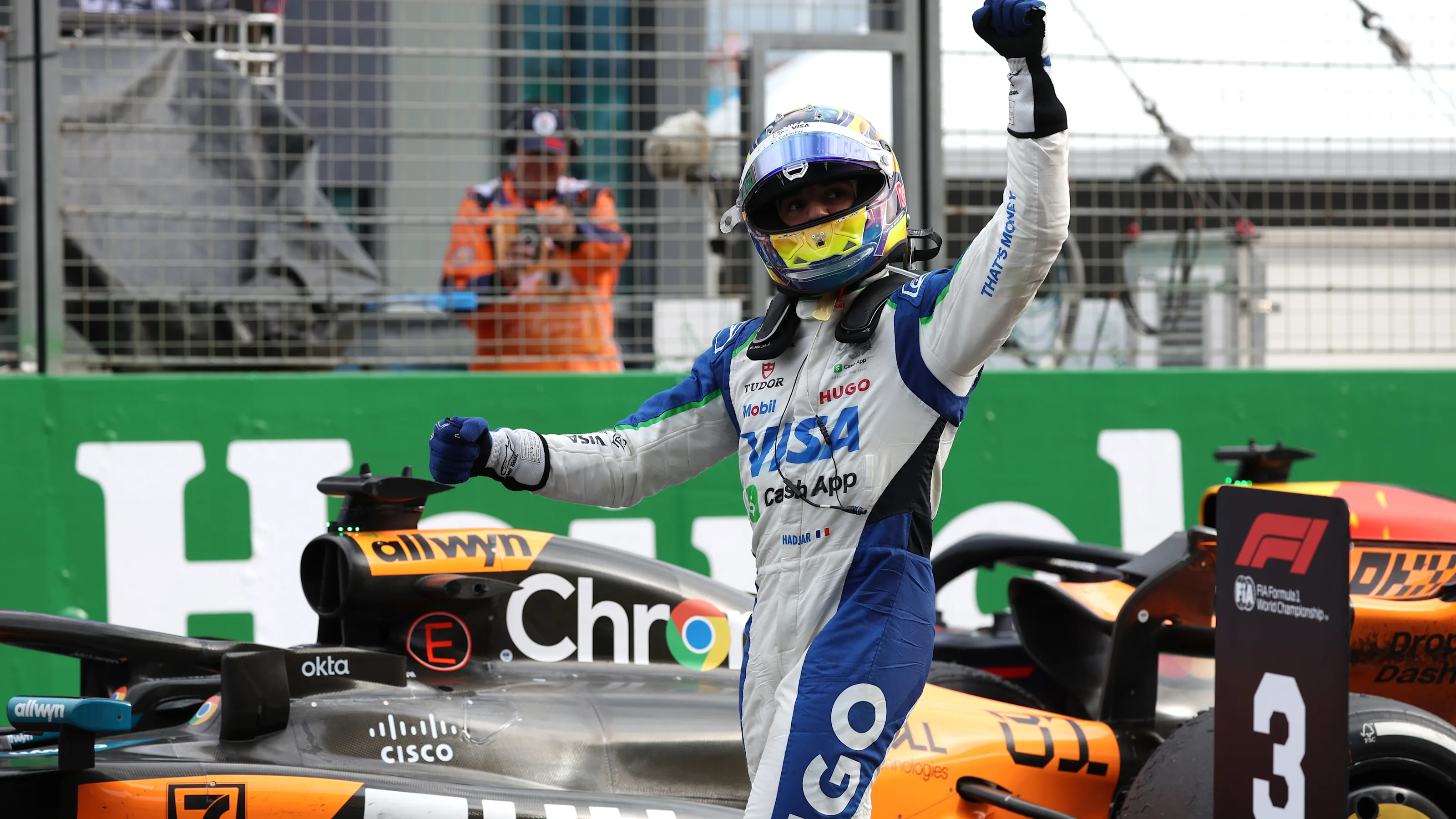 ZANDVOORT, NETHERLANDS - AUGUST 31: Third placed Isack Hadjar of France and Visa Cash App Racing