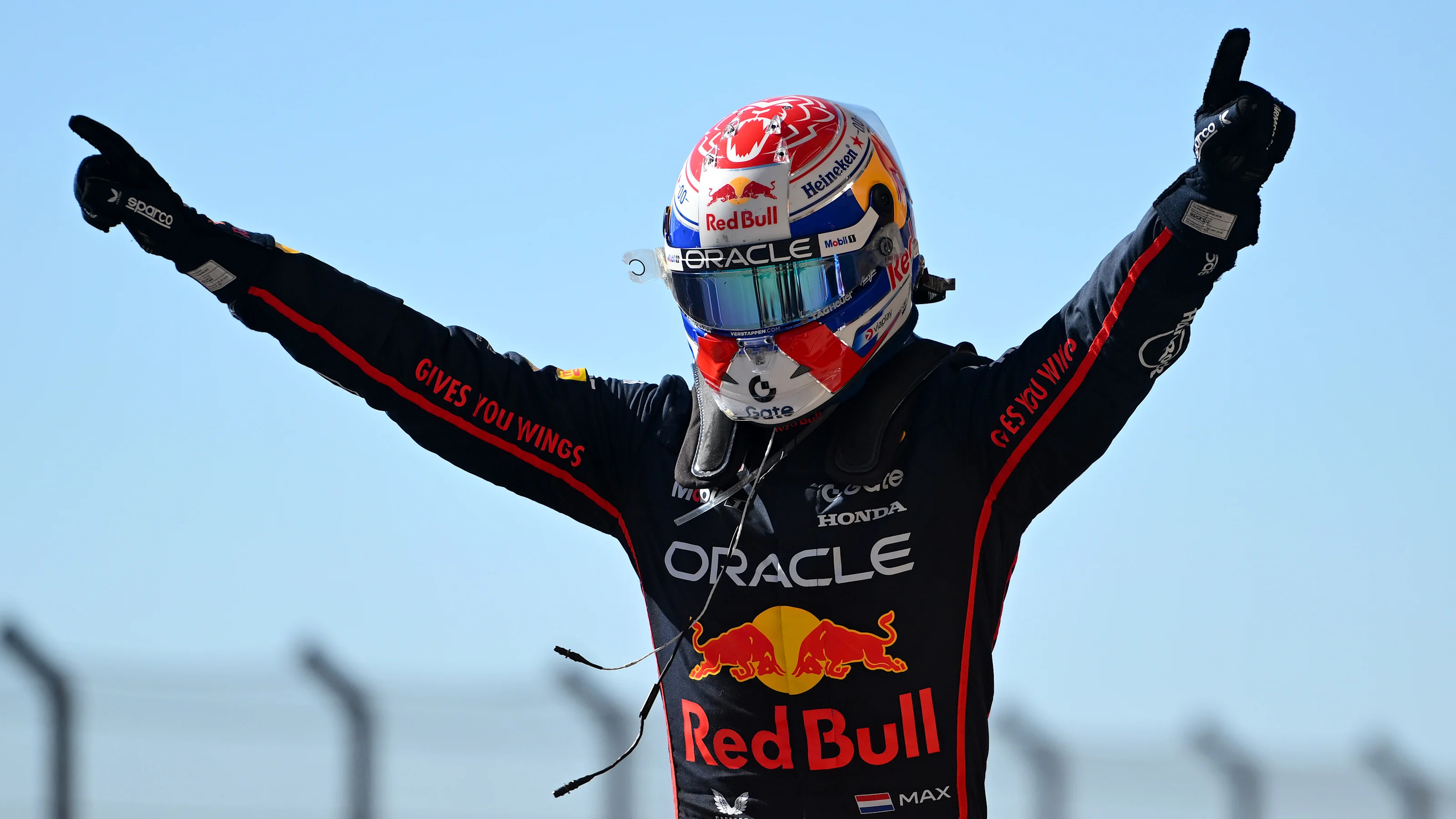 AUSTIN, TEXAS - OCTOBER 19: Race winner Max Verstappen of the Netherlands and Oracle Red Bull