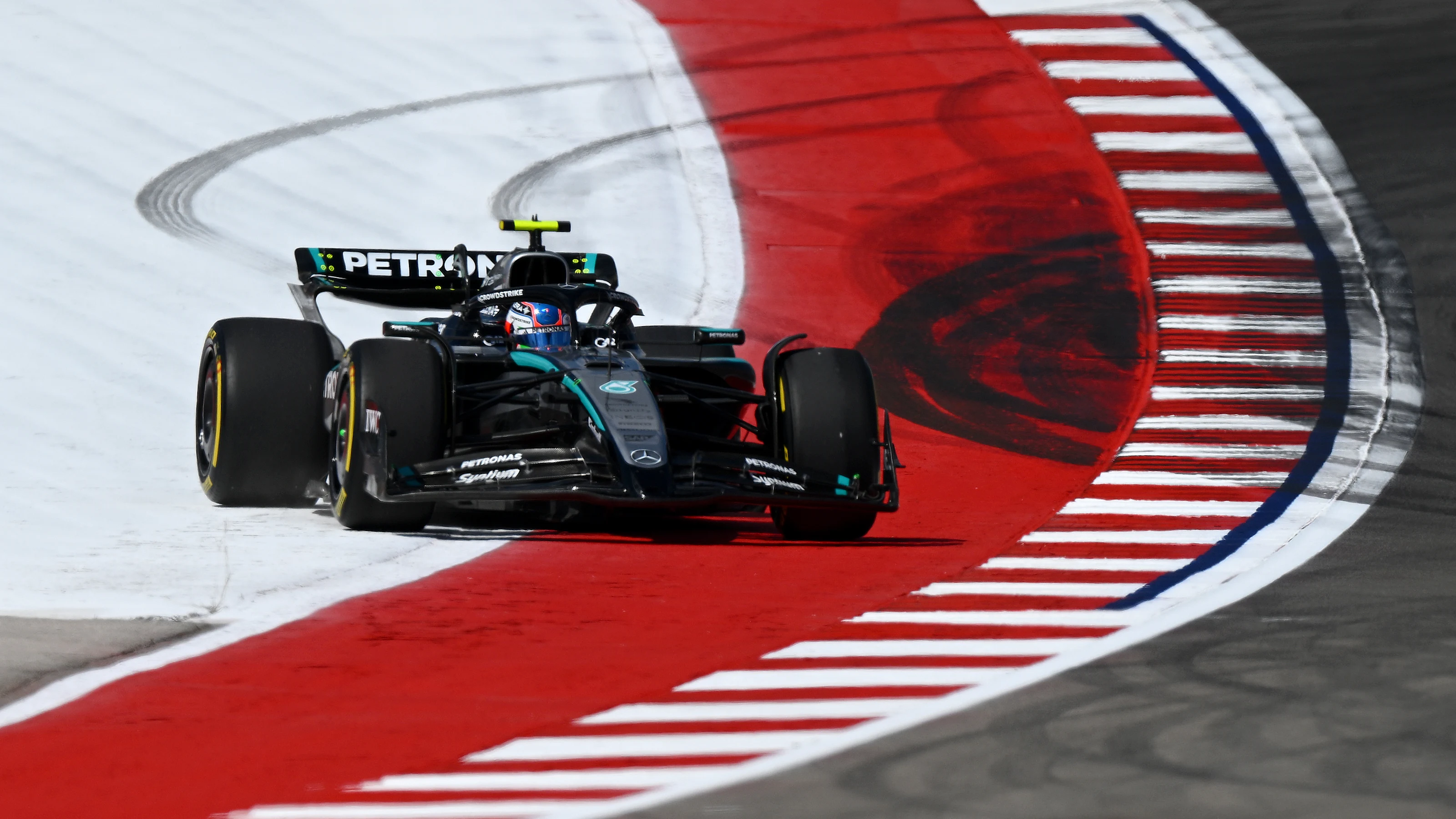 AUSTIN, TEXAS - OCTOBER 17: Andrea Kimi Antonelli of Italy driving the (12) Mercedes AMG Petronas