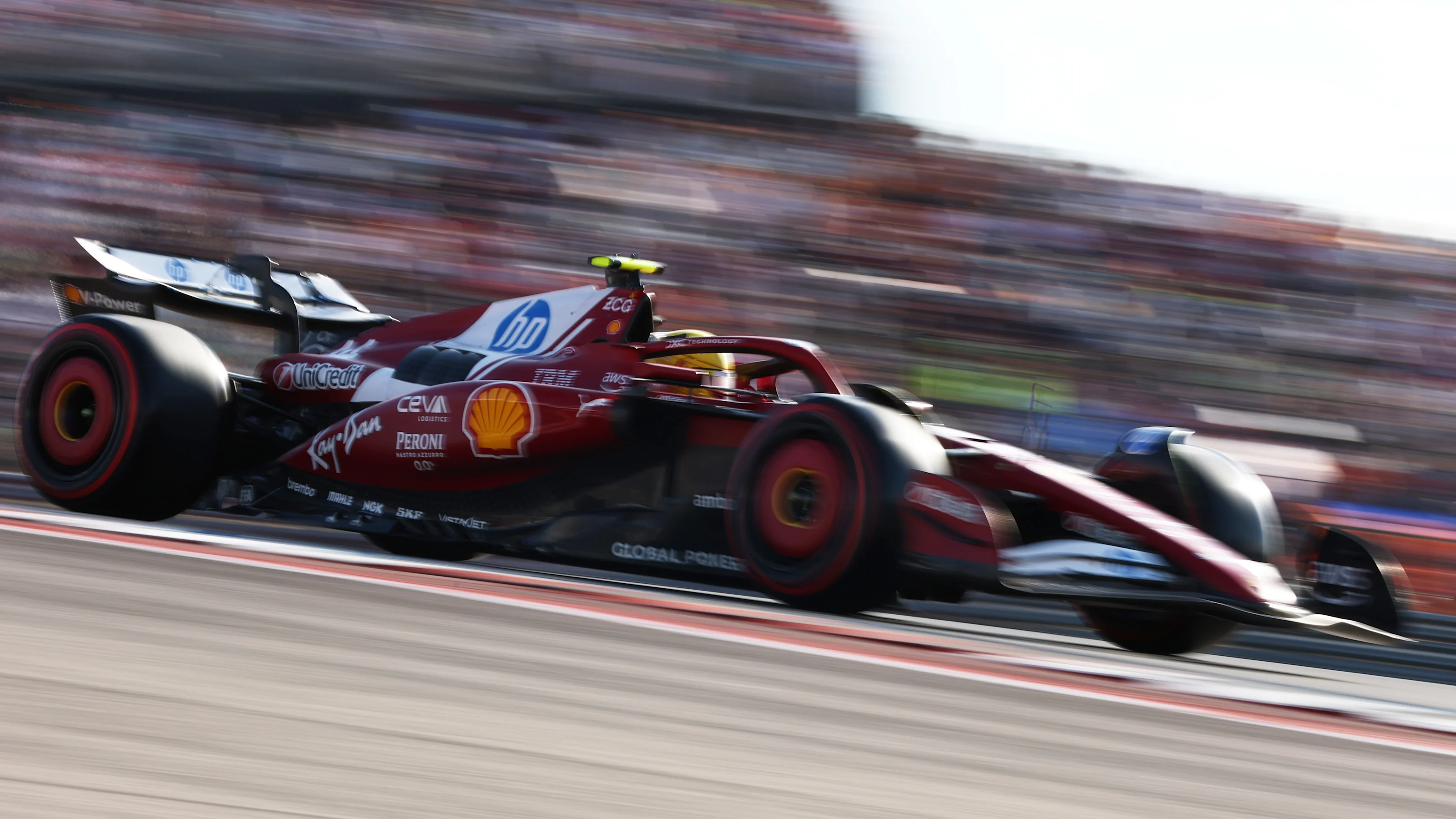 AUSTIN, TEXAS - OCTOBER 18: Lewis Hamilton of Great Britain driving the (44) Scuderia Ferrari SF-25