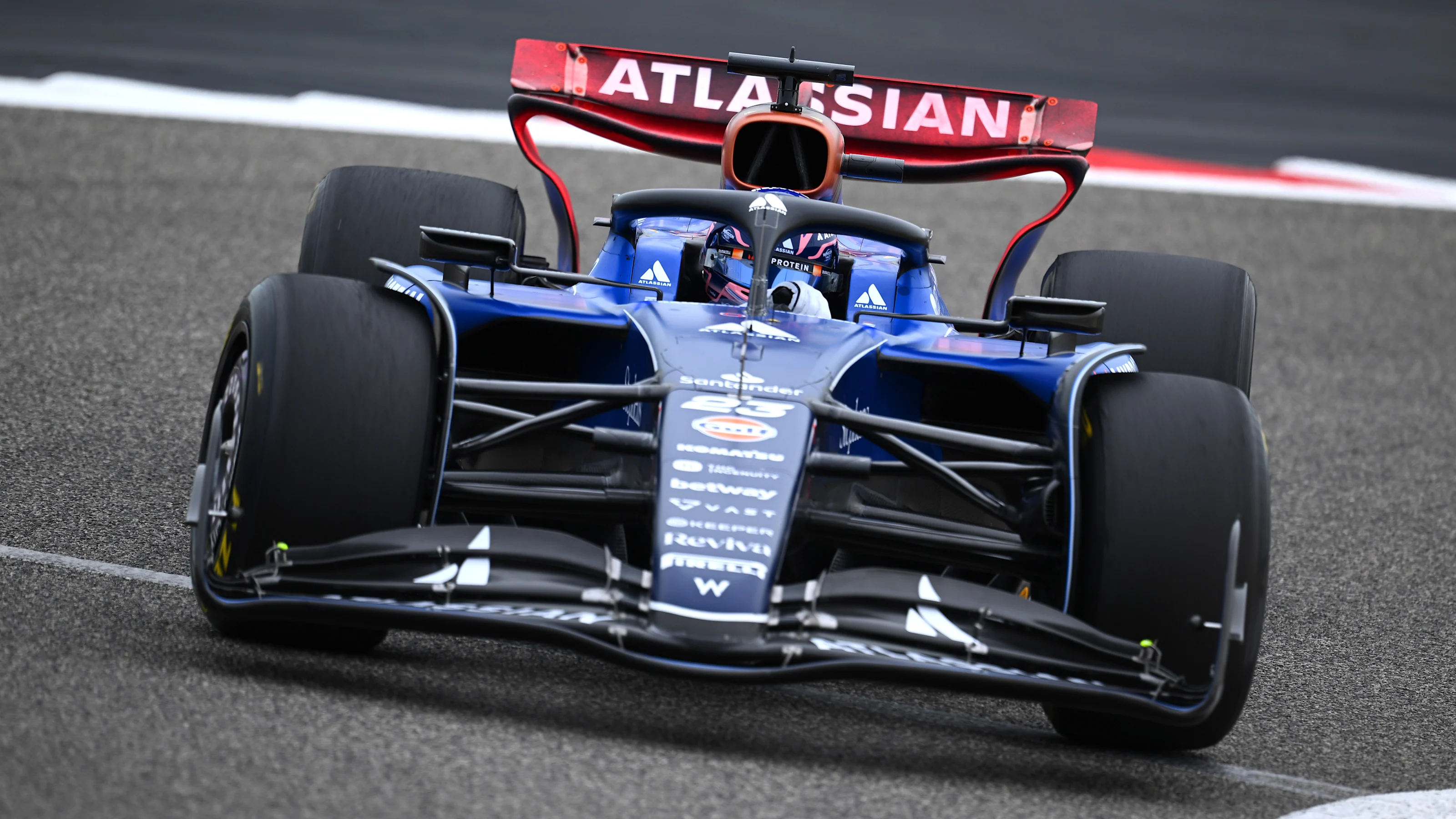 BAHRAIN, BAHRAIN - FEBRUARY 26: Alexander Albon of Thailand driving the (23) Williams FW47 Mercedes