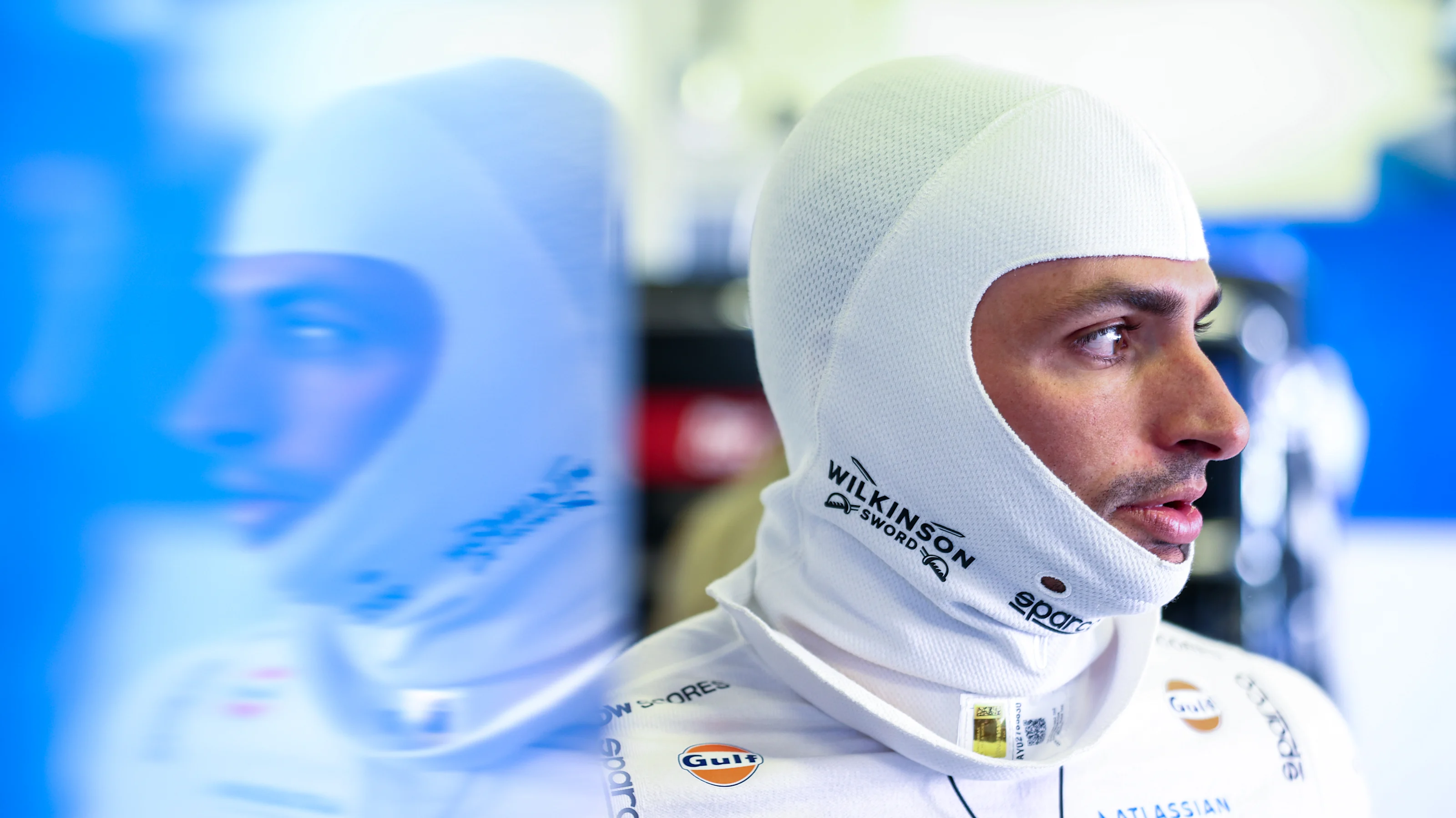 MELBOURNE, AUSTRALIA - MARCH 06: Carlos Sainz of Spain and Williams prepares to drive in the garage