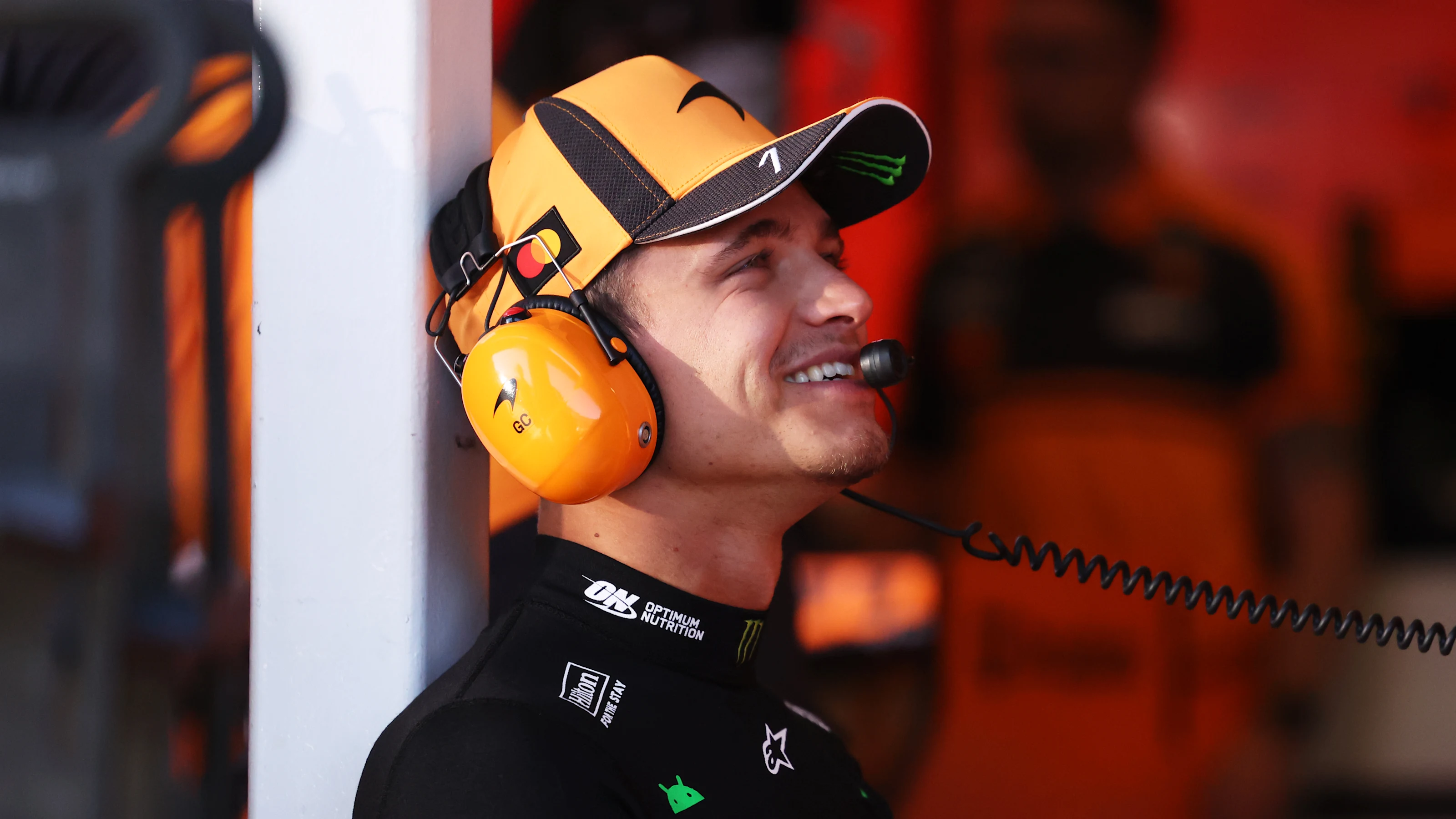 MELBOURNE, AUSTRALIA - MARCH 06: Lando Norris of Great Britain and McLaren looks on in the garage