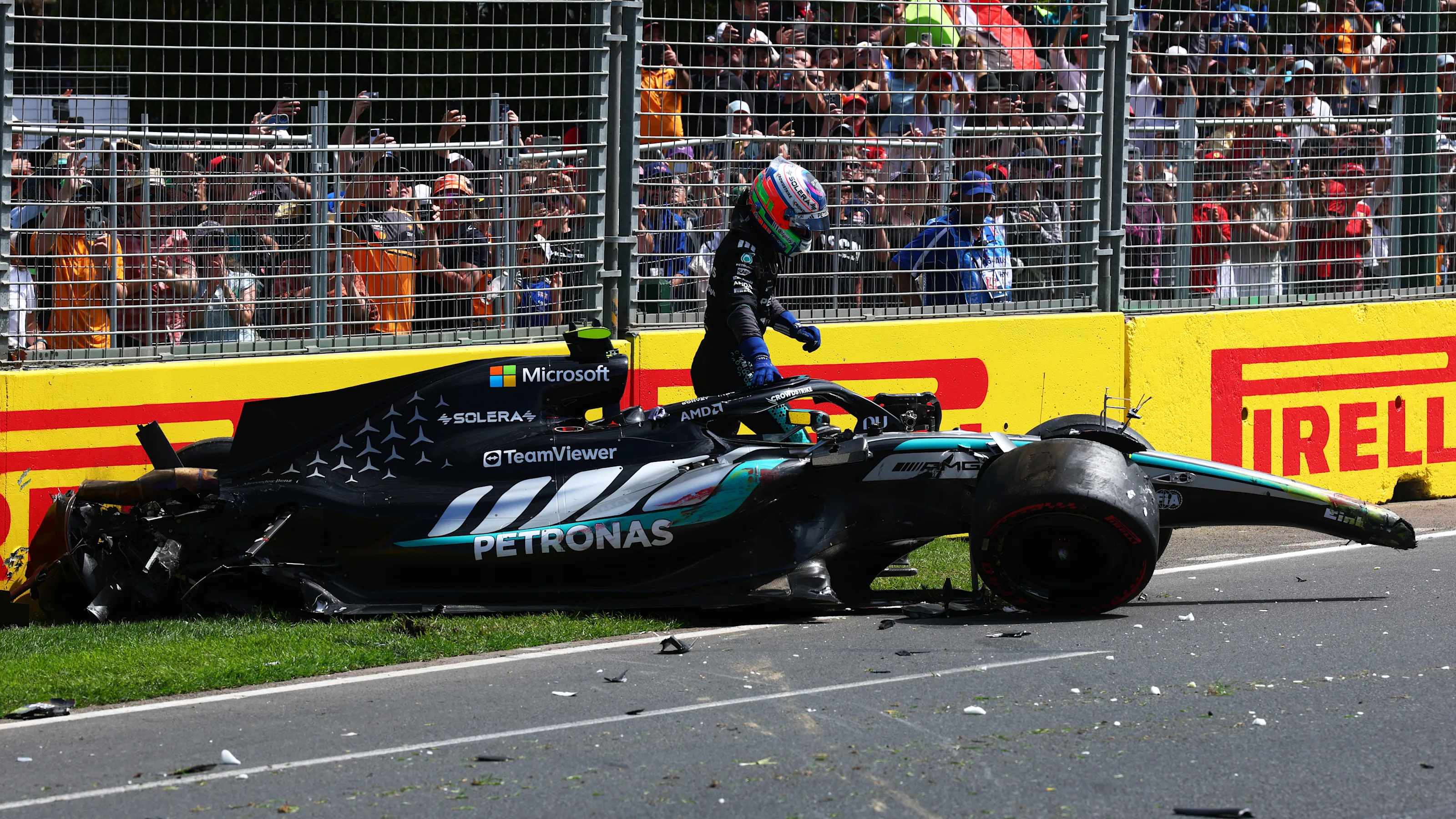 MELBOURNE, AUSTRALIA - MARCH 07: Andrea Kimi Antonelli of Italy and Mercedes AMG Petronas F1 Team