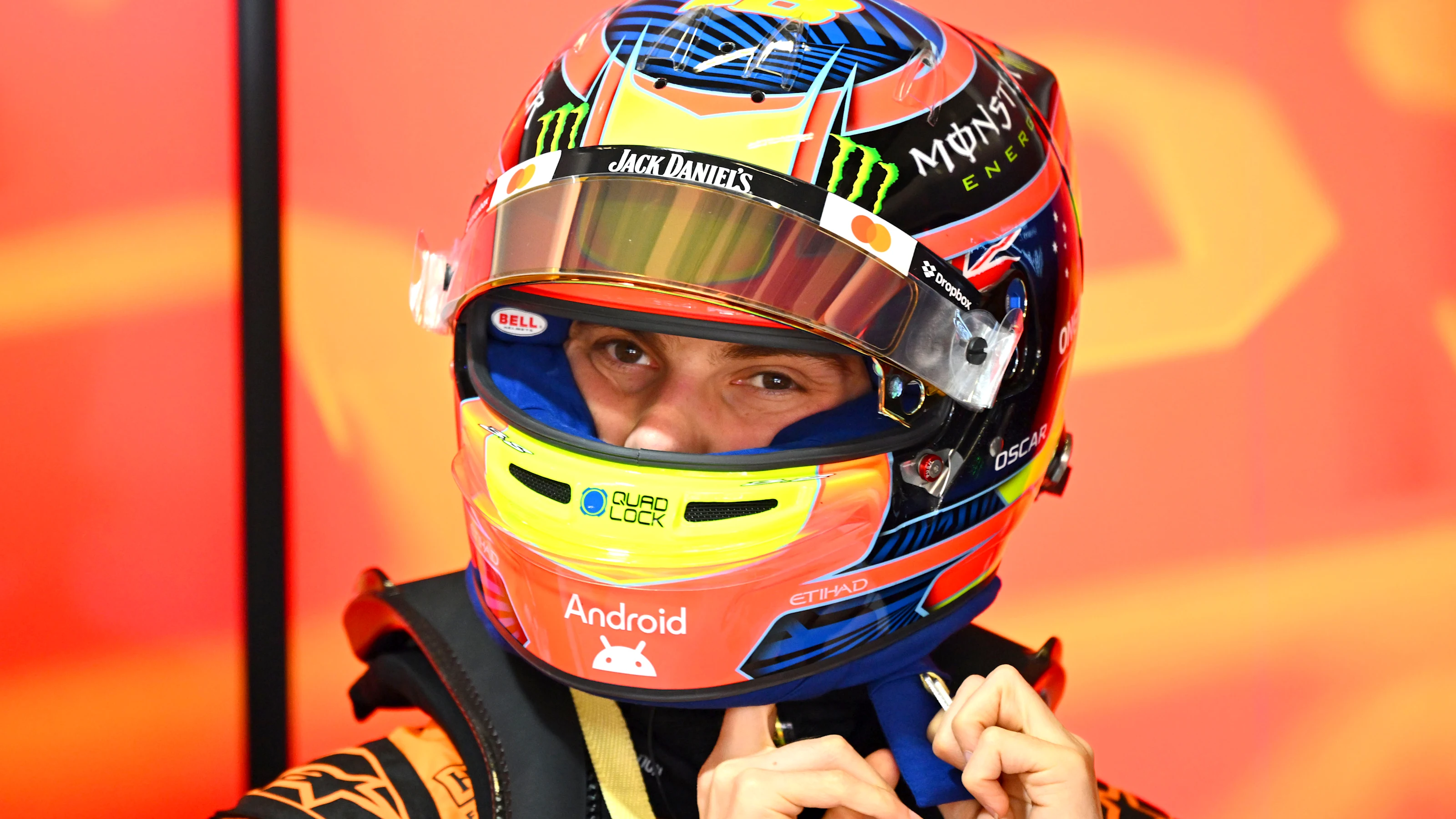 SHANGHAI, CHINA - MARCH 13: Oscar Piastri of Australia and McLaren prepares to drive during Sprint
