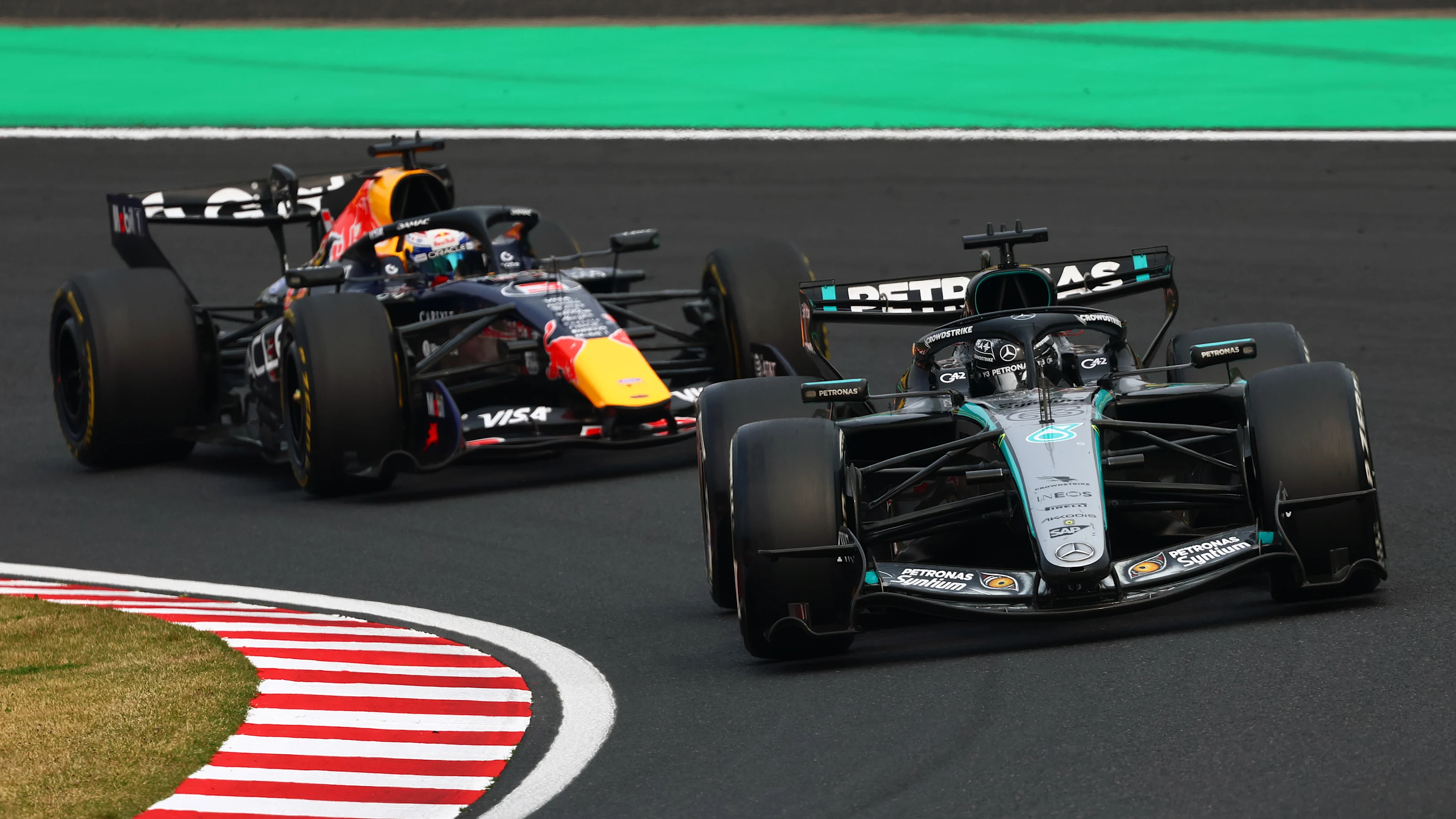 SUZUKA, JAPAN - MARCH 29: George Russell of Great Britain driving the (63) Mercedes AMG Petronas F1