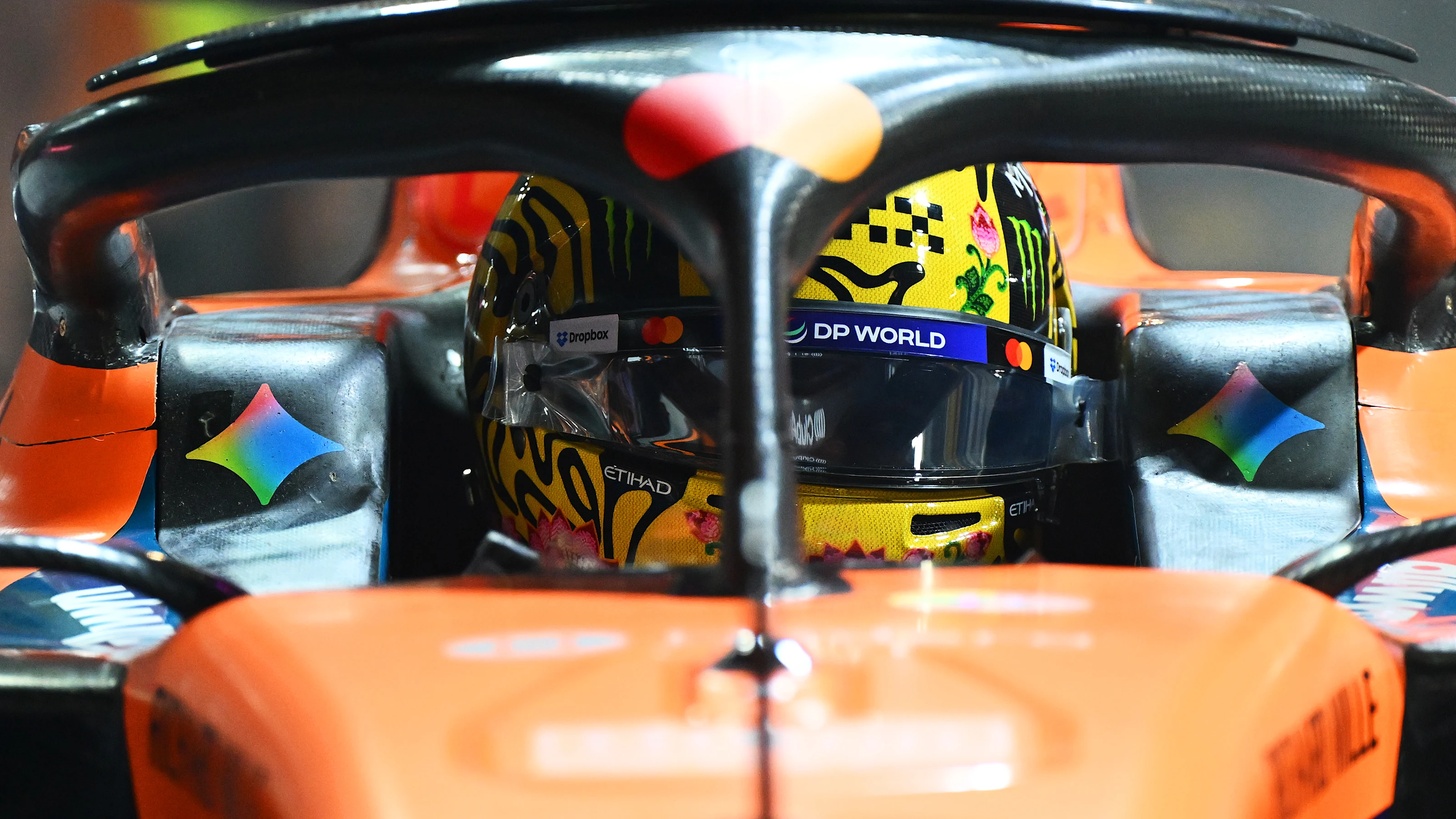 SINGAPORE, SINGAPORE - OCTOBER 09: Lando Norris of Great Britain and McLaren prepares to drive