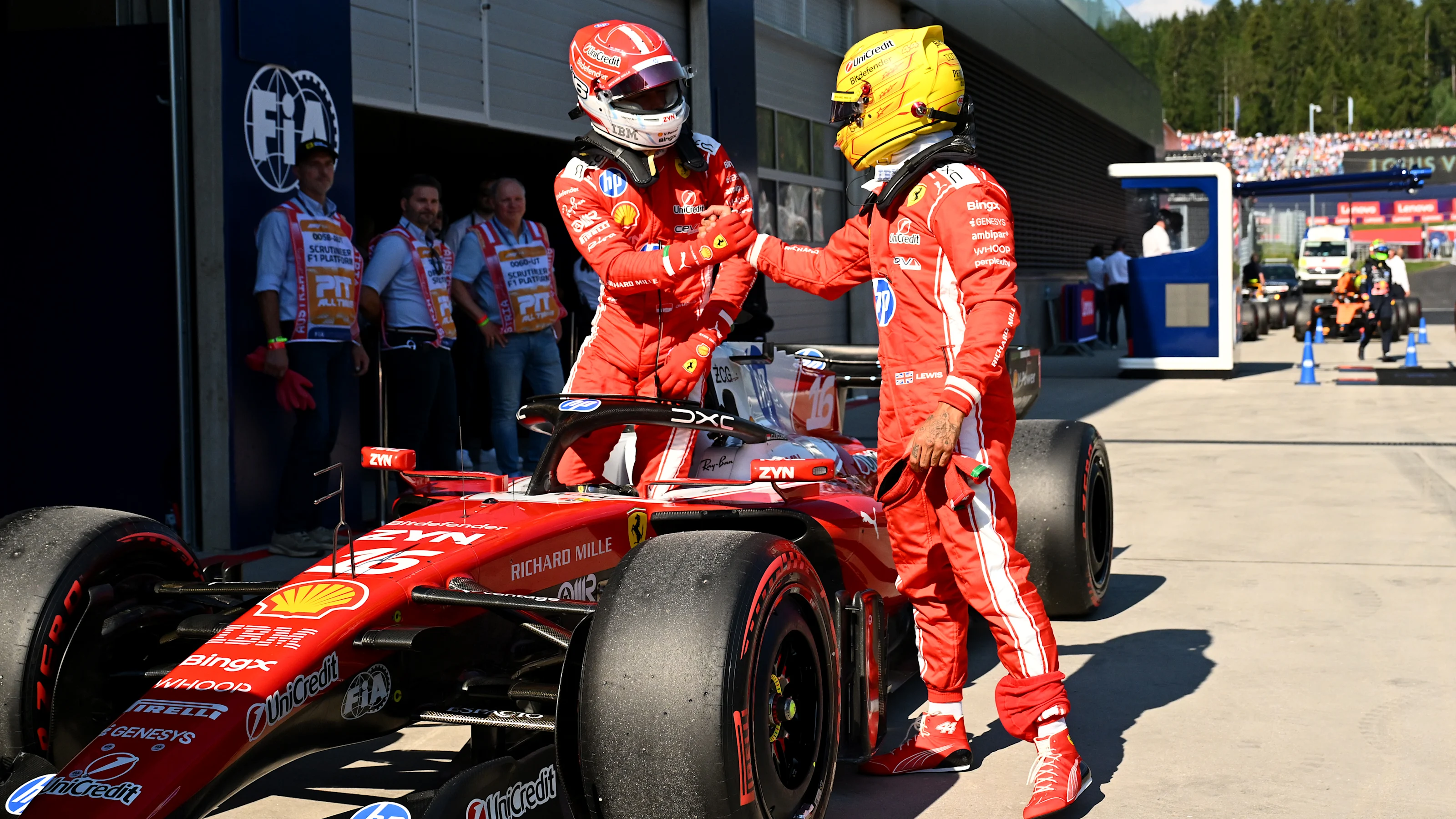 SPIELBERG, AUSTRIA - JUNE 27: Second placed qualifier Charles Leclerc of Monaco and Scuderia