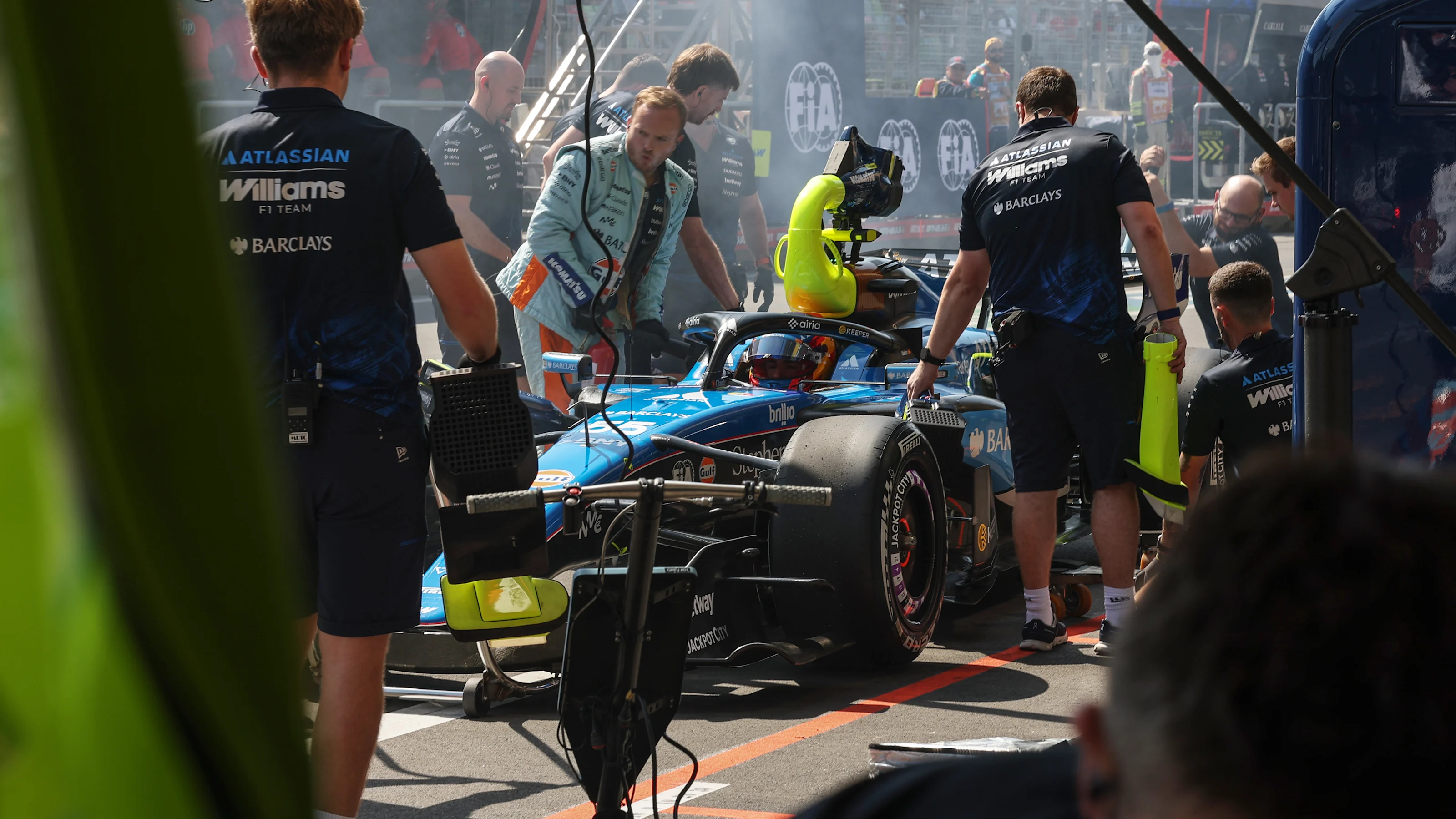 BAKU, AZERBAIJAN - SEPTEMBER 24: Carlos Sainz of Spain driving the (55) Williams FW48 Mercedes in