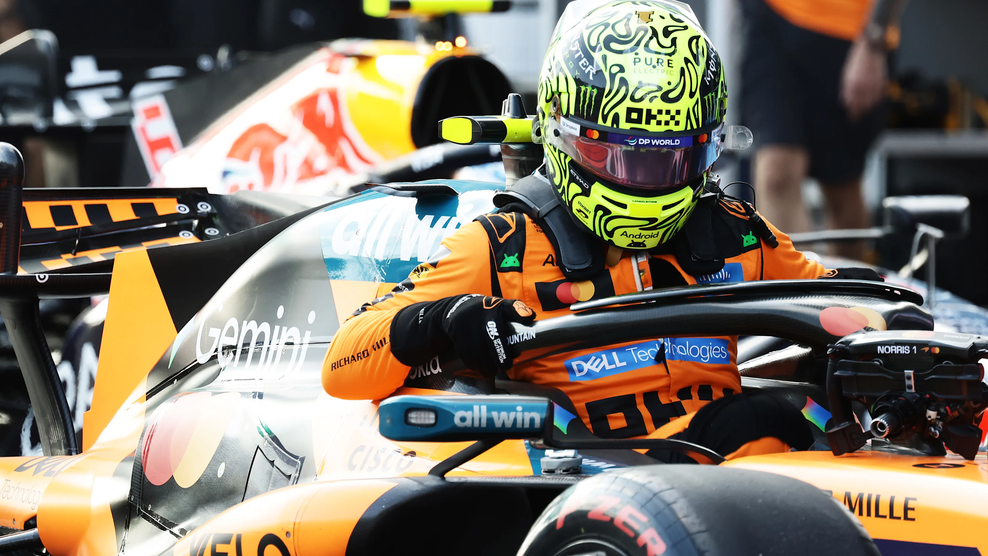 BAKU, AZERBAIJAN - SEPTEMBER 25: Fifth placed qualifier Lando Norris of Great Britain and McLaren
