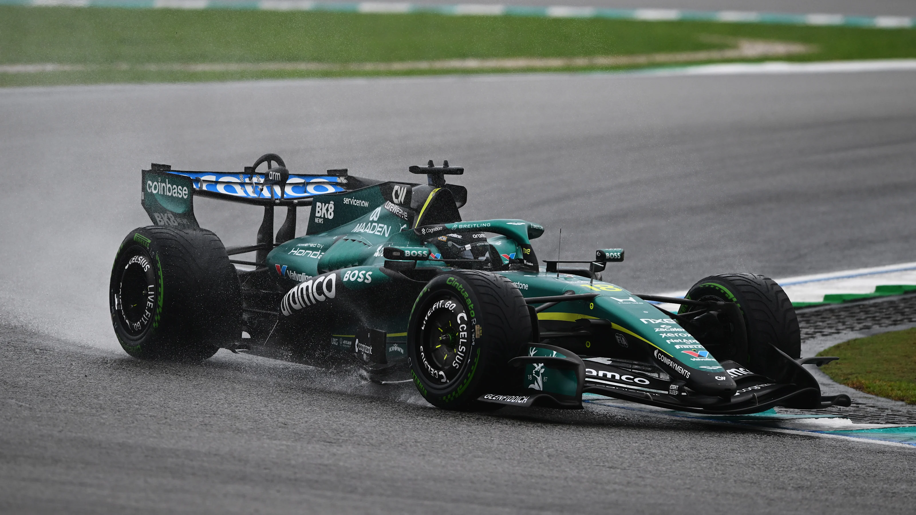 KUALA LUMPUR, MALAYSIA - OCTOBER 04: Lance Stroll of Canada driving the (18) Aston Martin F1 Team