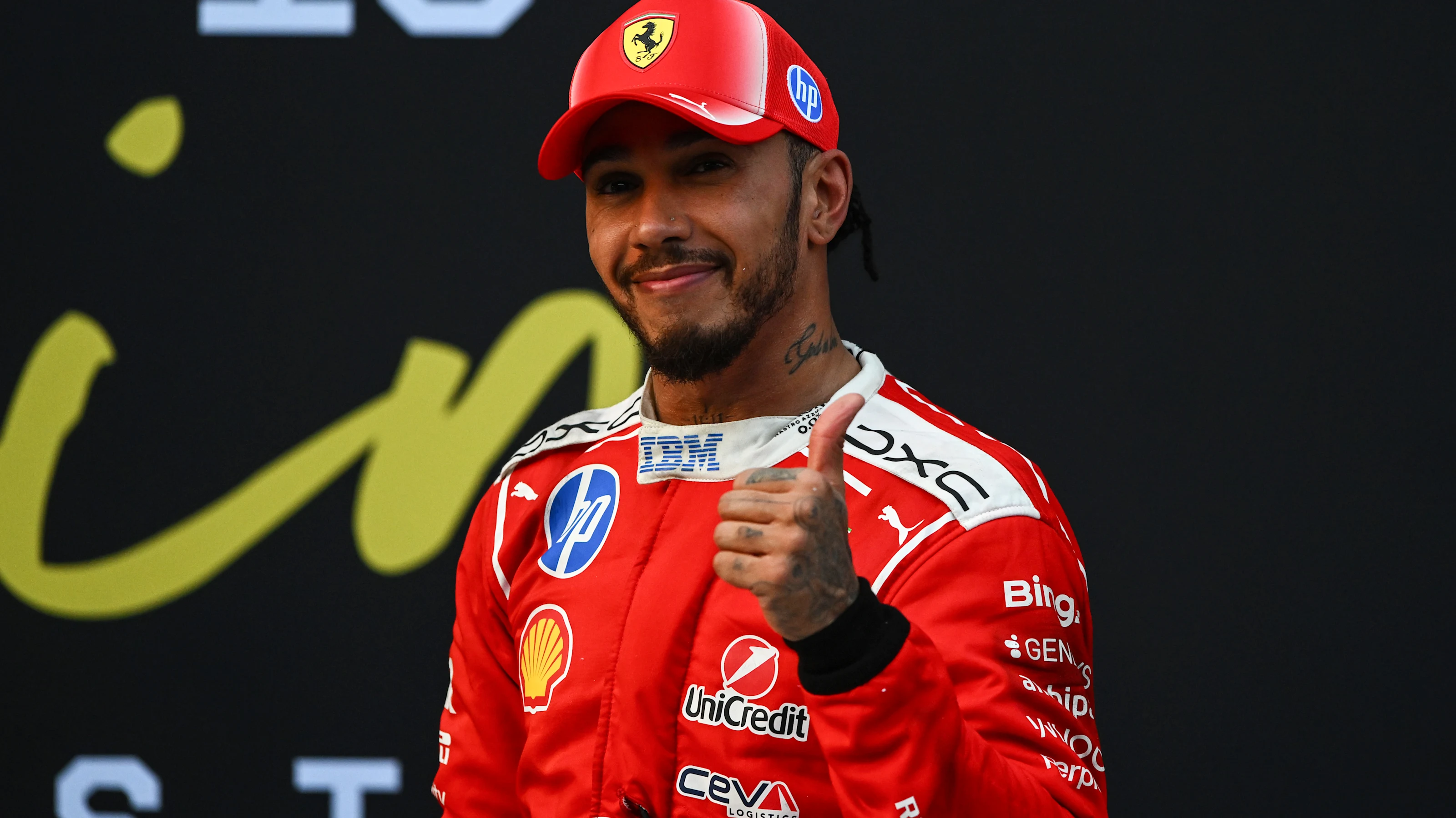 KUALA LUMPUR, MALAYSIA - OCTOBER 04: Third placed Lewis Hamilton of Great Britain and Scuderia