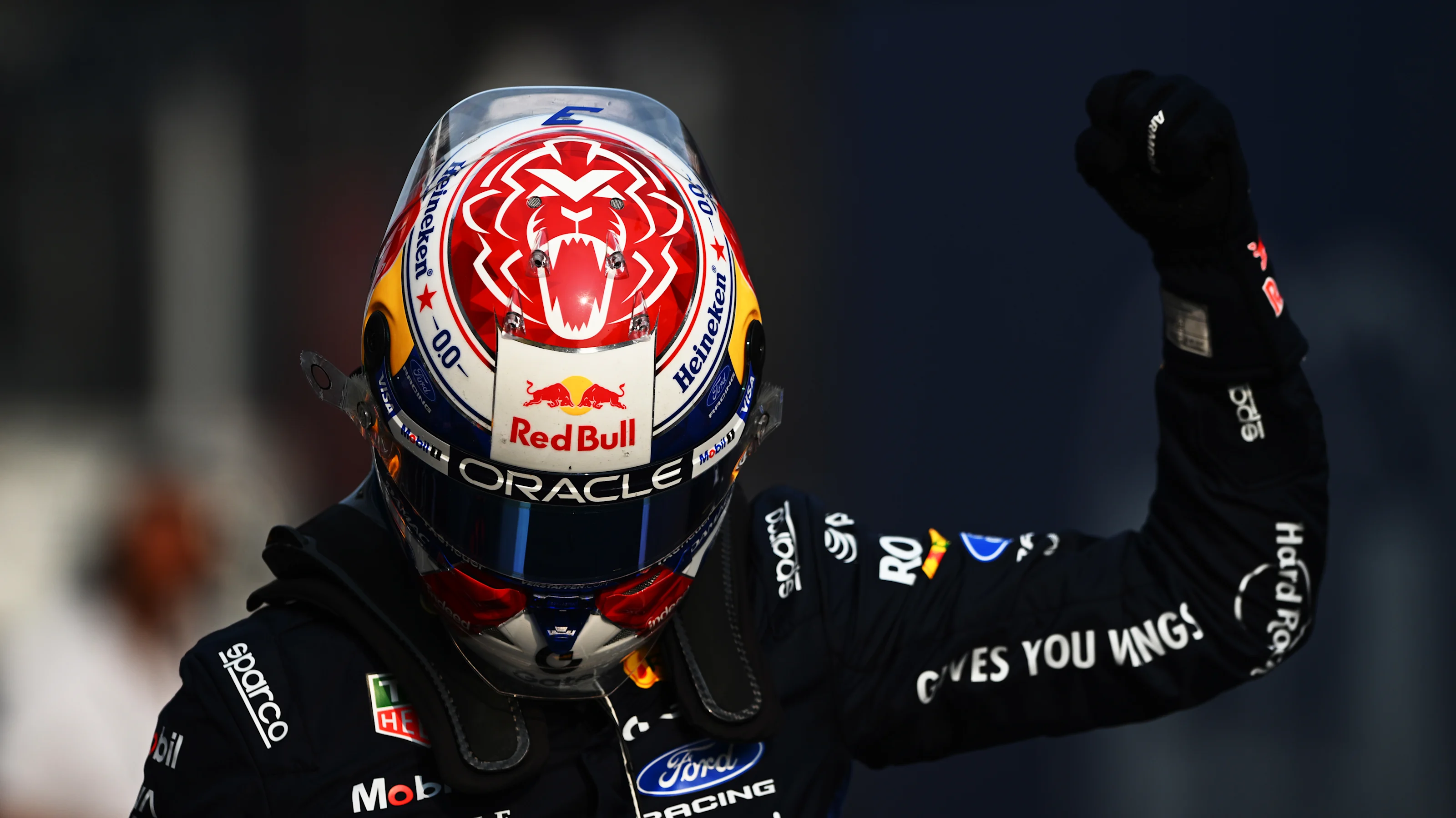 KUALA LUMPUR, MALAYSIA - OCTOBER 03: Pole position qualifier Max Verstappen of the Netherlands and