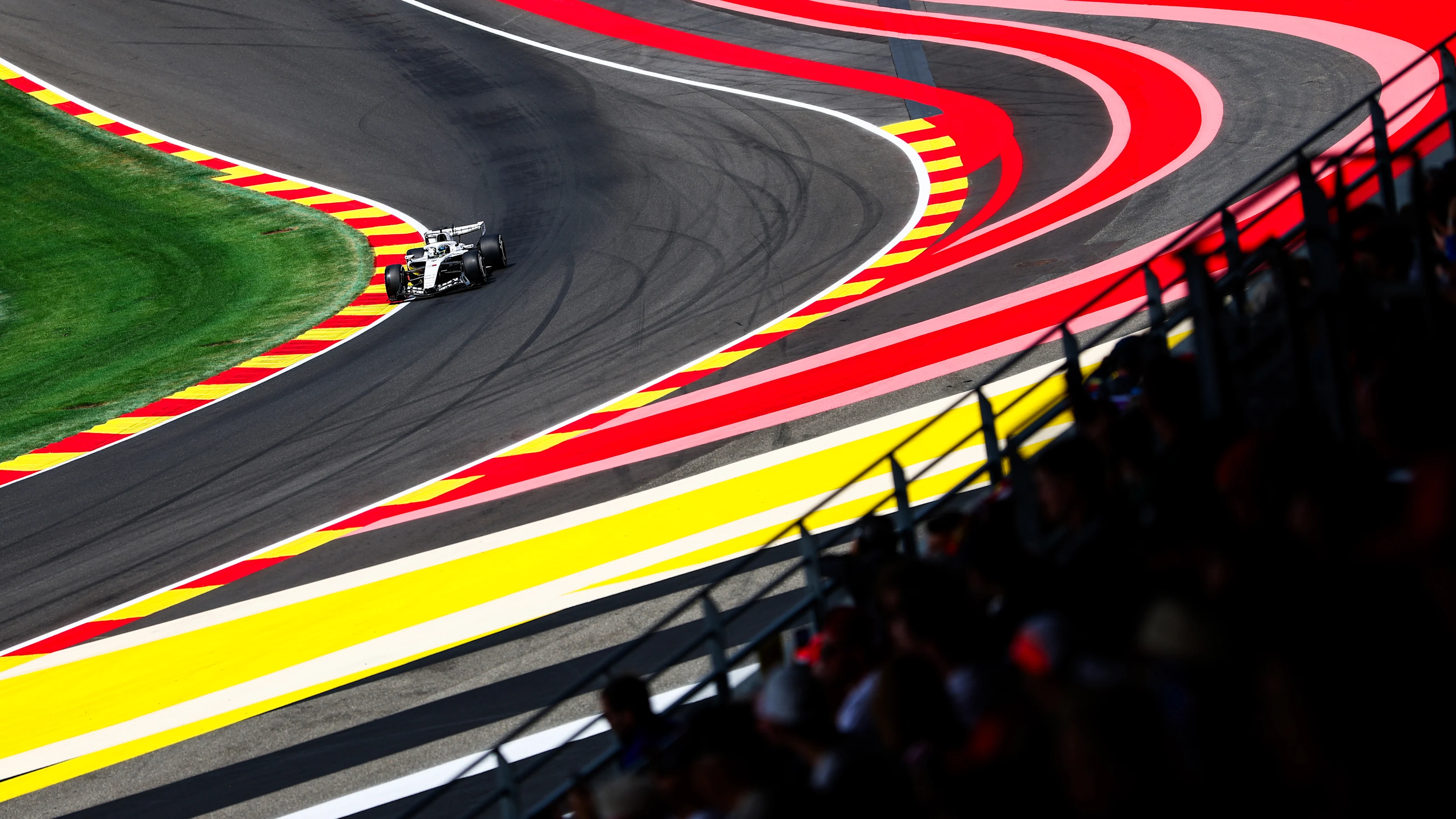SPA, BELGIUM - JULY 17: Sergio Perez of Mexico driving the (11) Cadillac F1 Team MAC-26 Ferrari on
