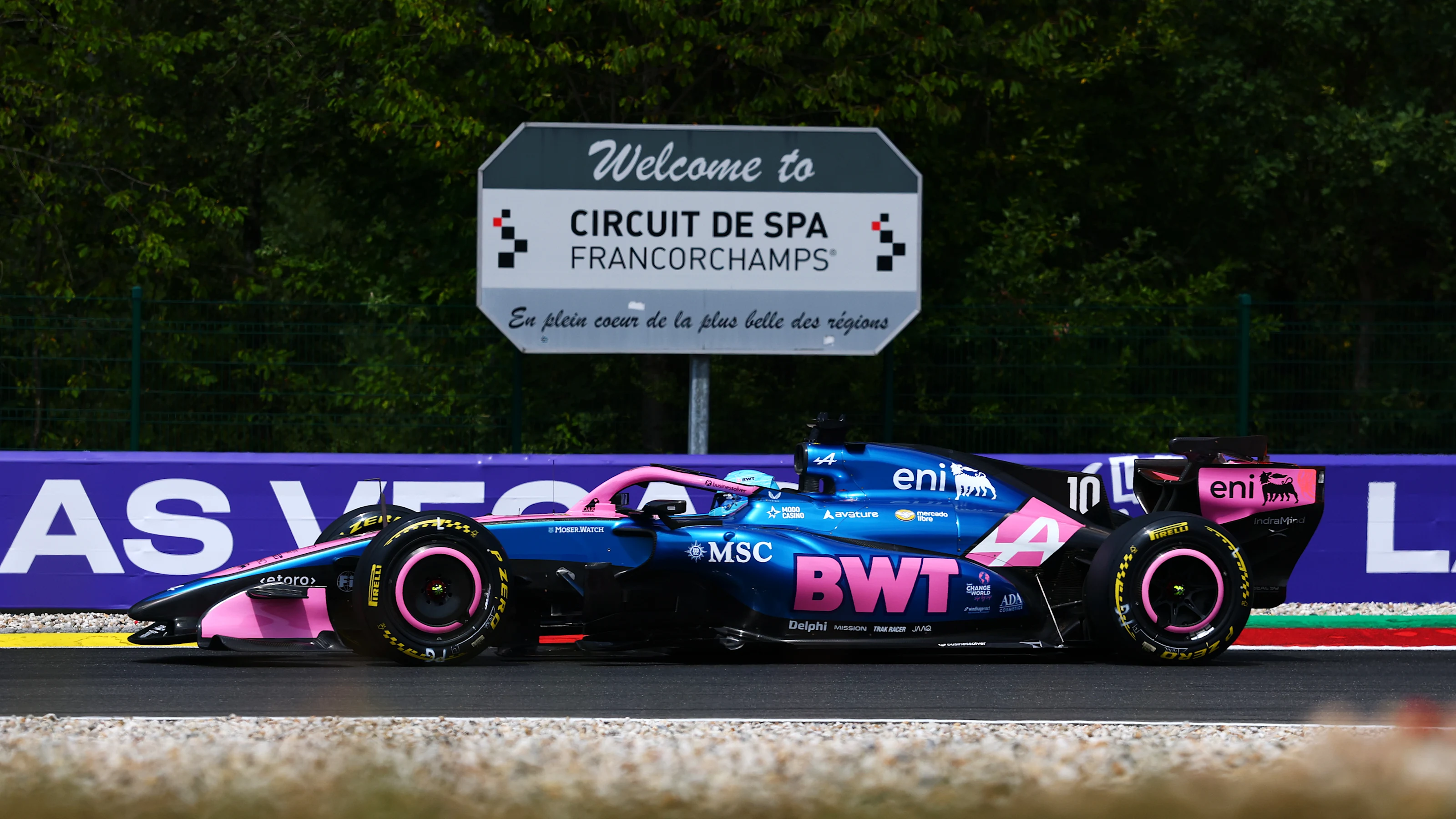 SPA, BELGIUM - JULY 18: Pierre Gasly of France driving the (10) Alpine F1 A526 Mercedes on track