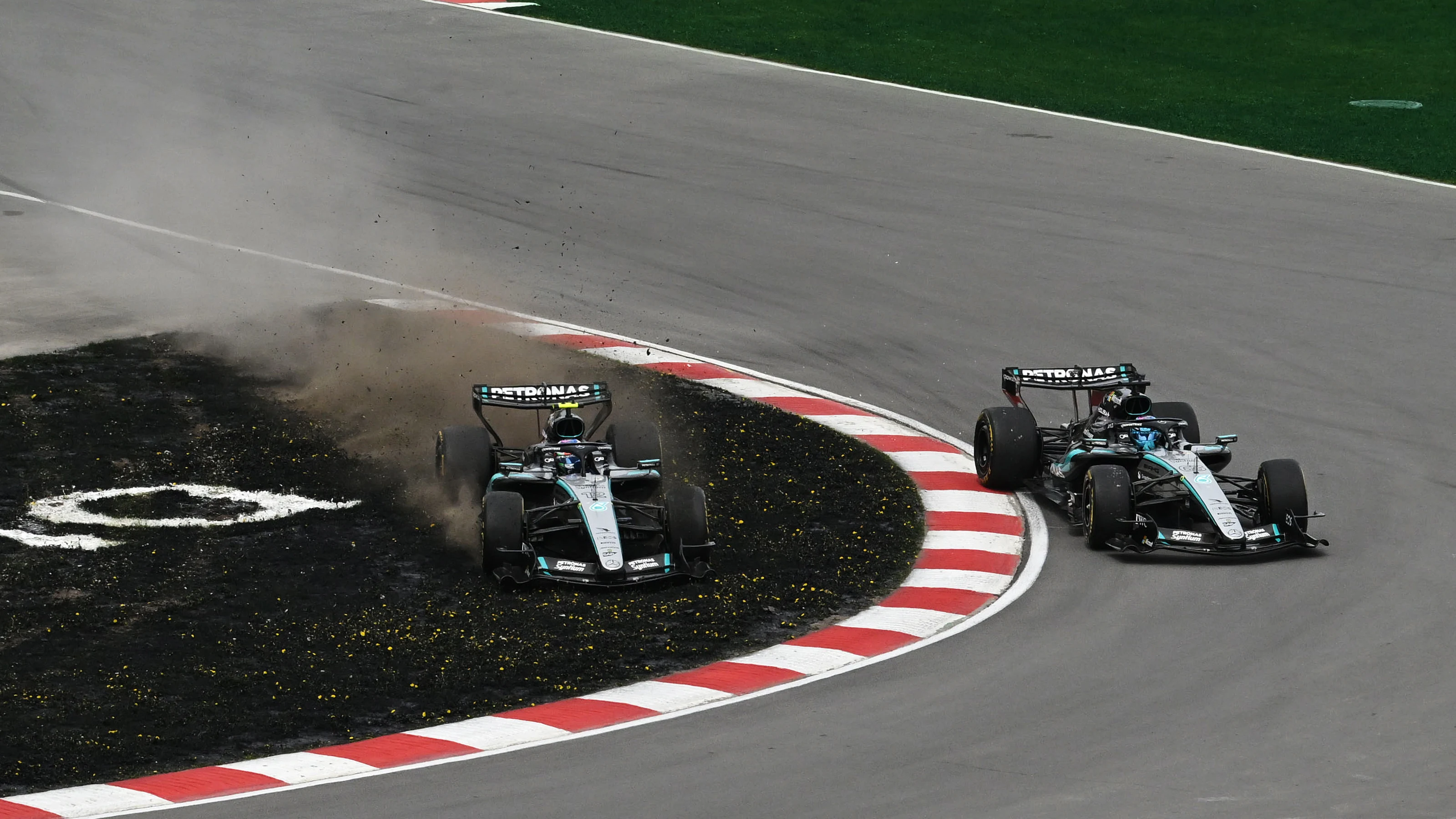 MONTREAL, QUEBEC - MAY 23: George Russell of Great Britain driving the (63) Mercedes AMG Petronas