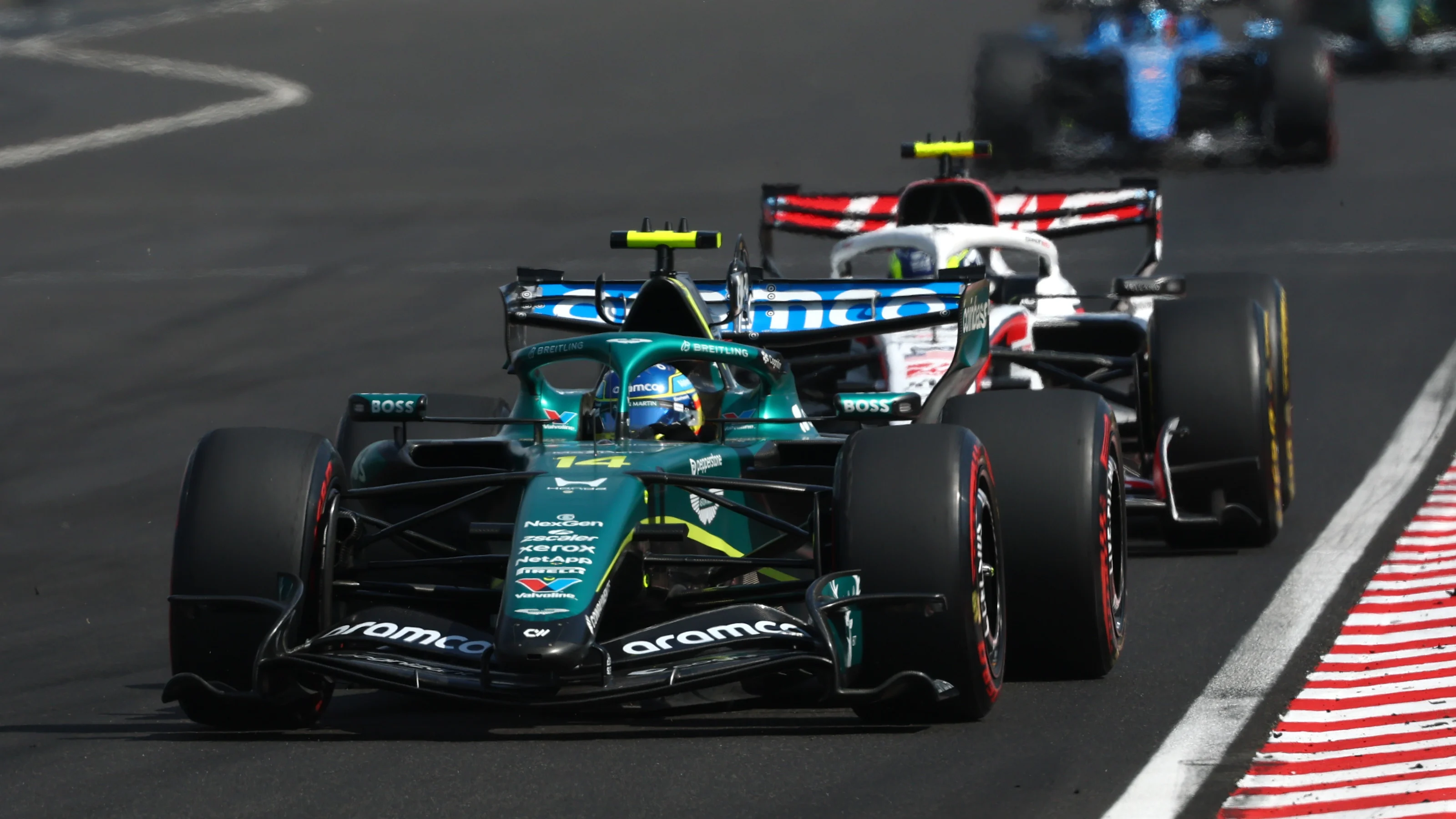 BUDAPEST, HUNGARY - JULY 26: Fernando Alonso of Spain driving the (14) Aston Martin F1 Team AMR26