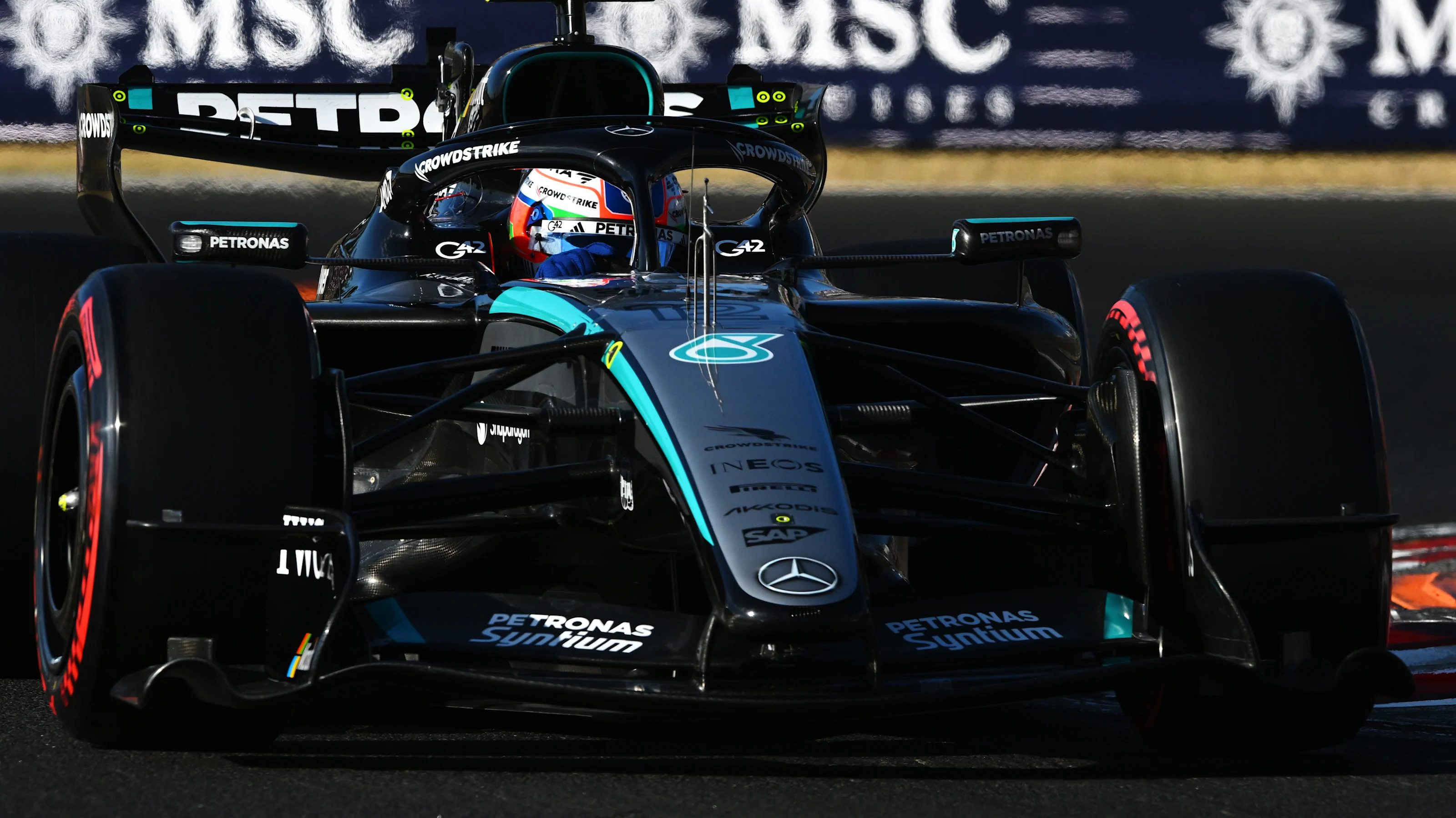 BUDAPEST, HUNGARY - JULY 24: Andrea Kimi Antonelli of Italy driving the (12) Mercedes AMG Petronas