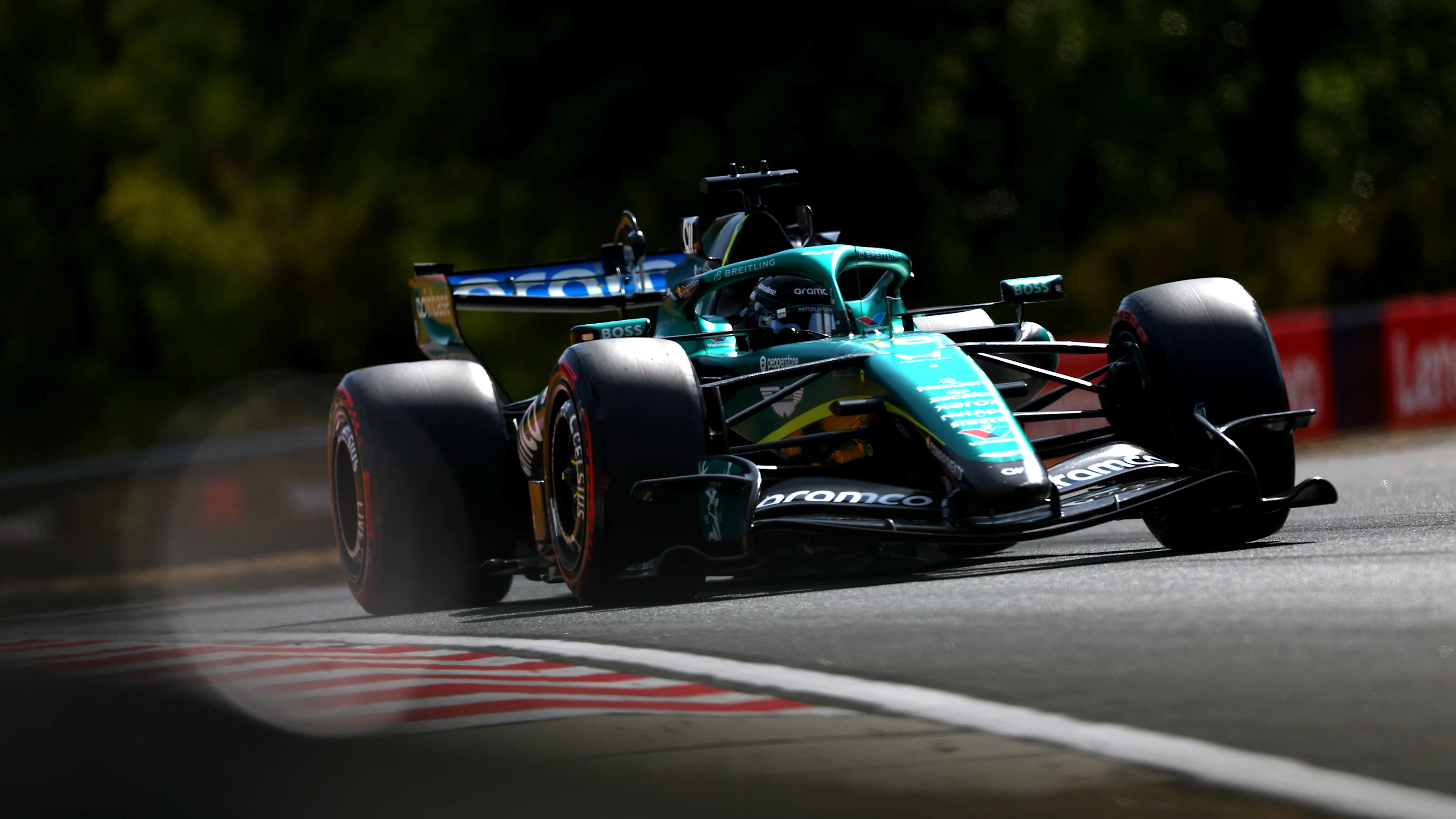 BUDAPEST, HUNGARY - JULY 25: Lance Stroll of Canada driving the (18) Aston Martin F1 Team AMR26