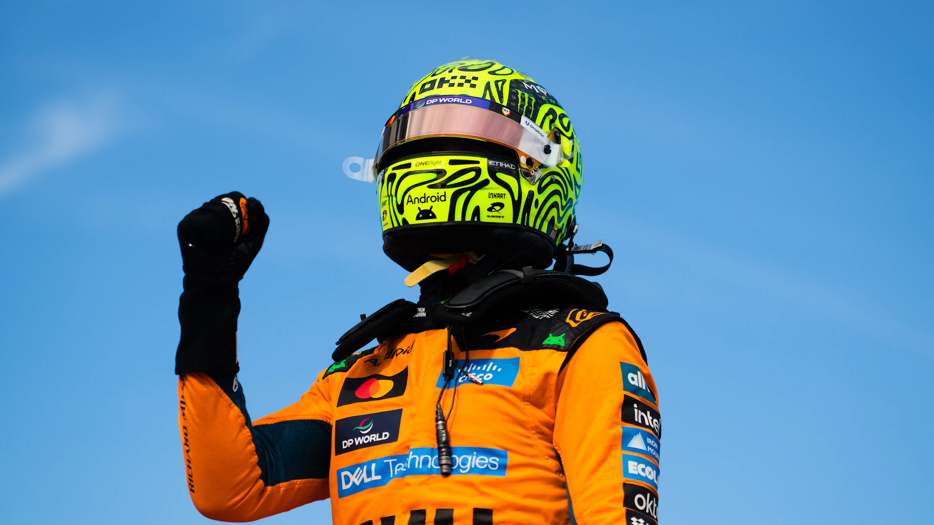 BUDAPEST, HUNGARY - JULY 25: Pole position qualifier Lando Norris of Great Britain and McLaren