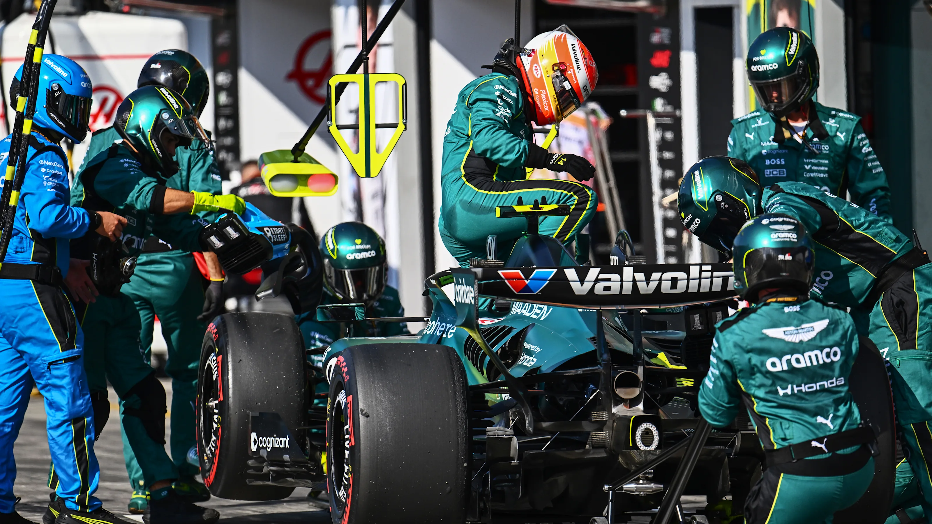 MONZA, ITALY - SEPTEMBER 06: Fernando Alonso of Spain and Aston Martin F1 Team retires in the