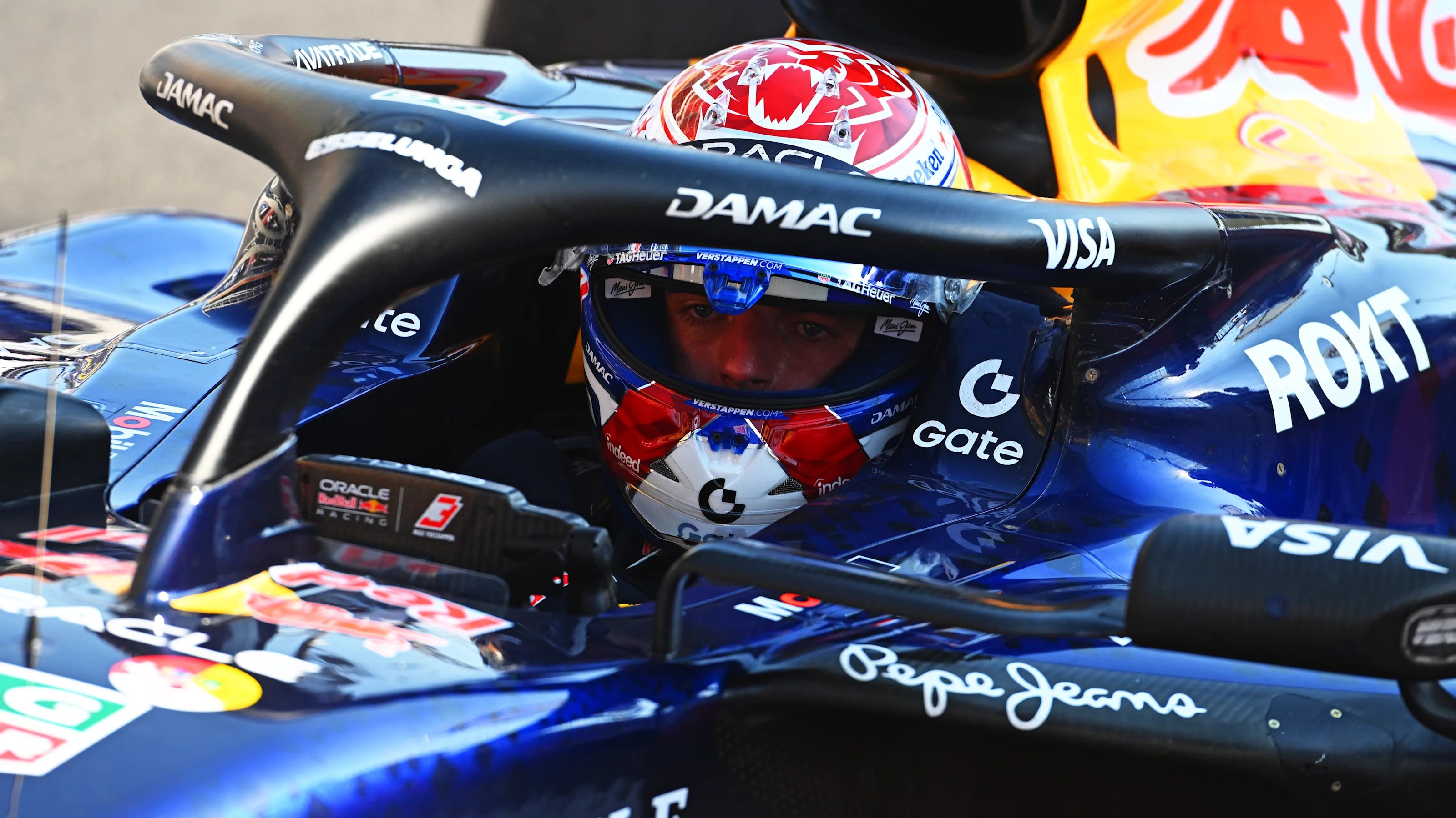 MONZA, ITALY - SEPTEMBER 06: Third placed  Max Verstappen of the Netherlands driving the (3) Oracle