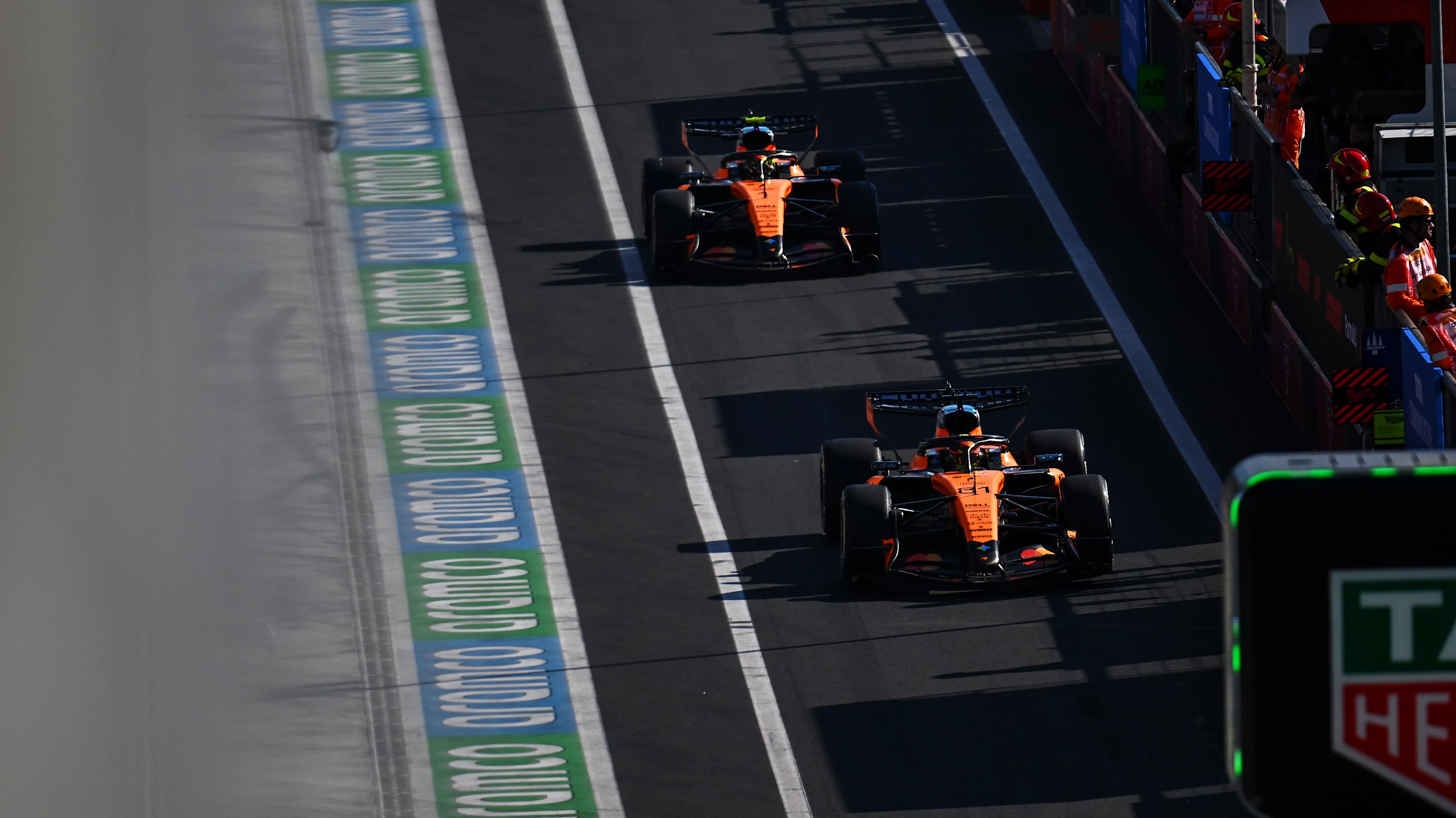 MONZA, ITALY - SEPTEMBER 04: Oscar Piastri of Australia driving the (81) McLaren MCL40 Mercedes